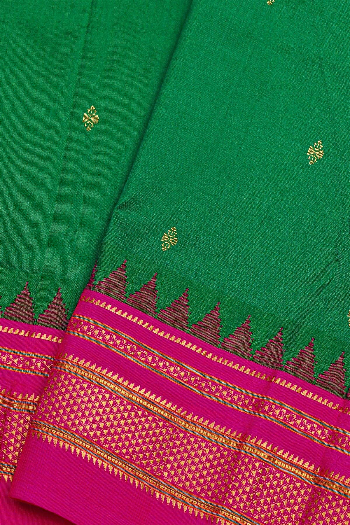 Narayanpet Silk Green Saree