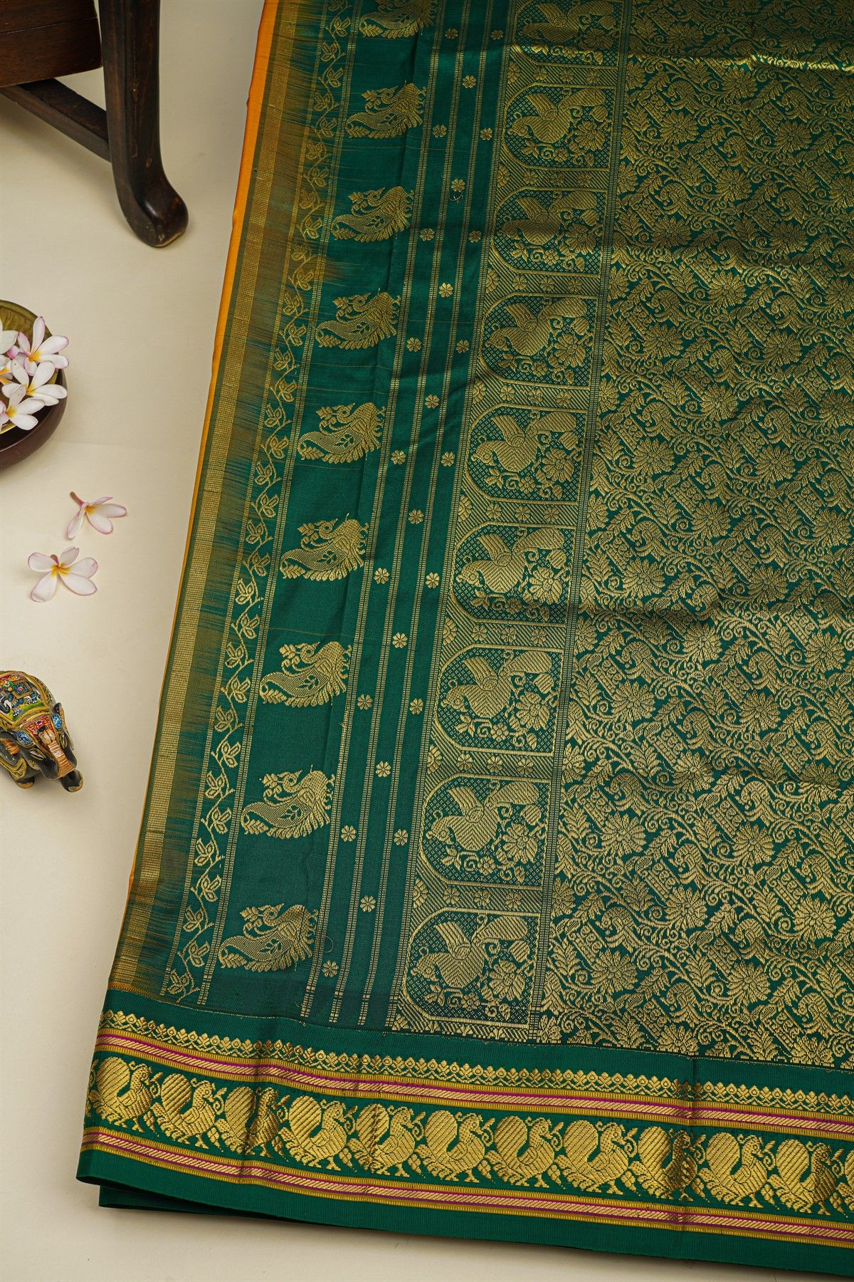 Narayanpet Silk Mustard Saree