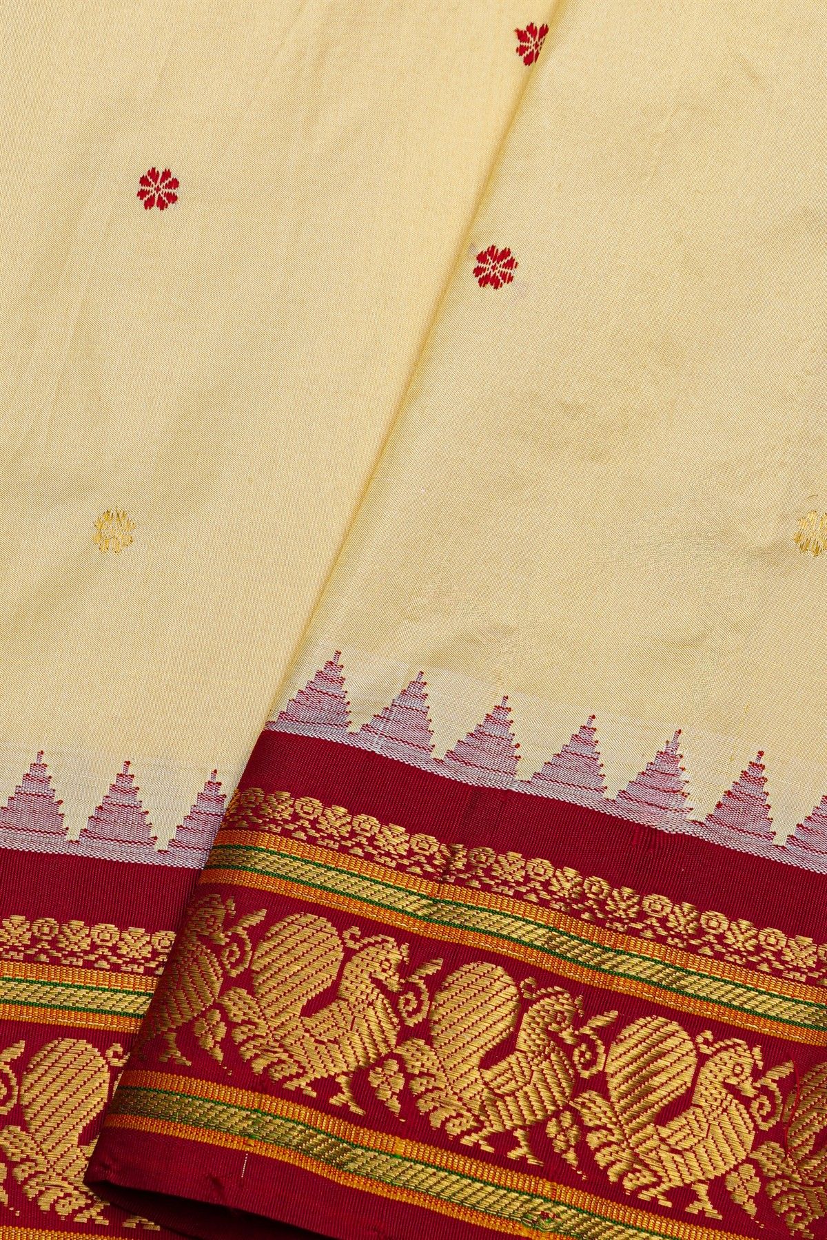Narayanpet Silk Cream Saree