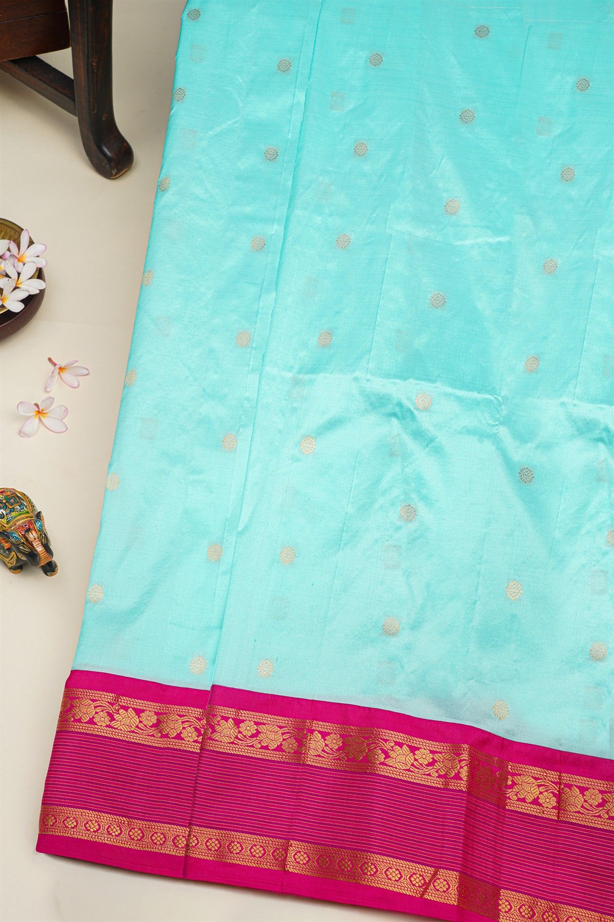 Narayanpet Silk Sky Blue Saree