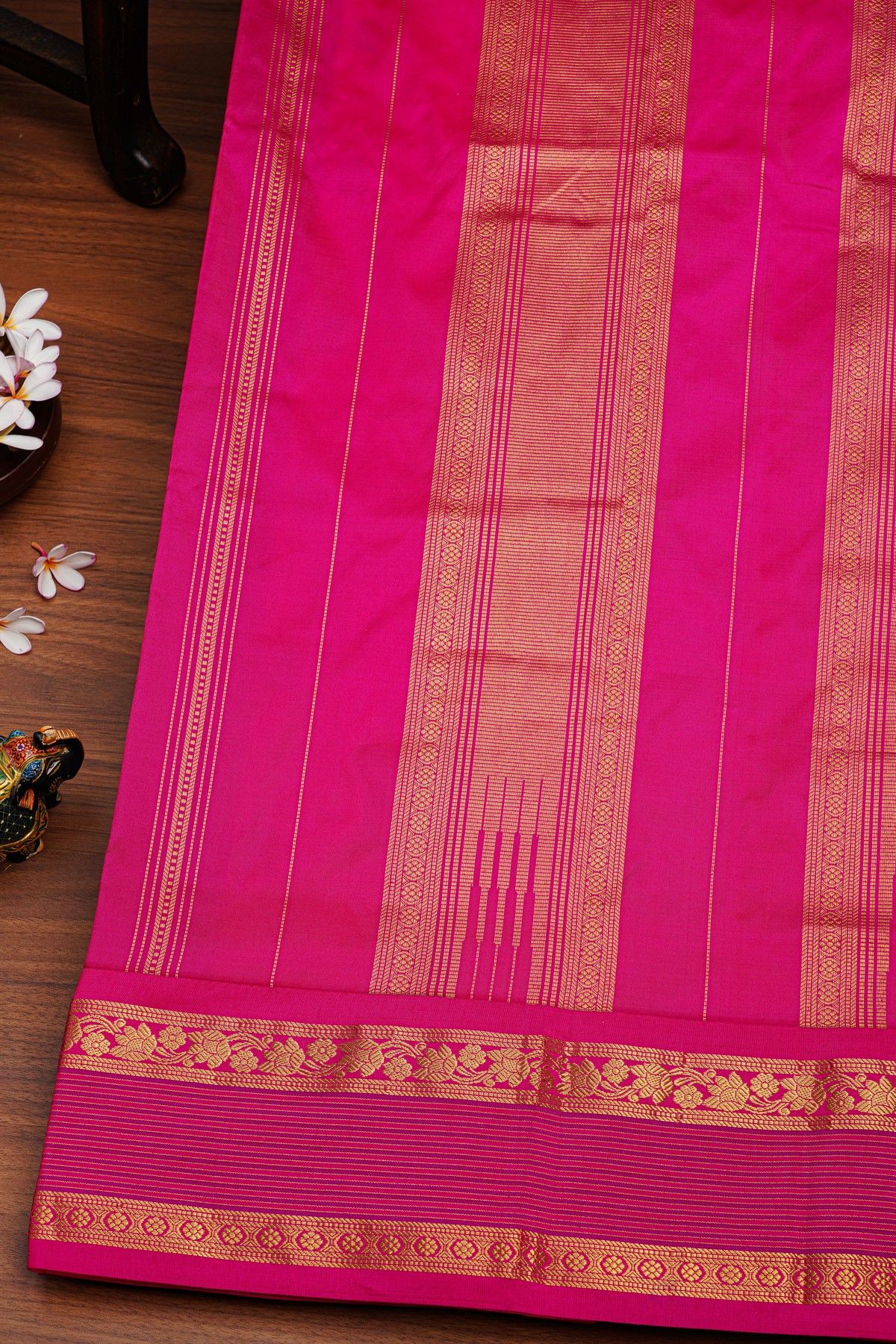 Narayanpet Silk Mustard And Orange Saree