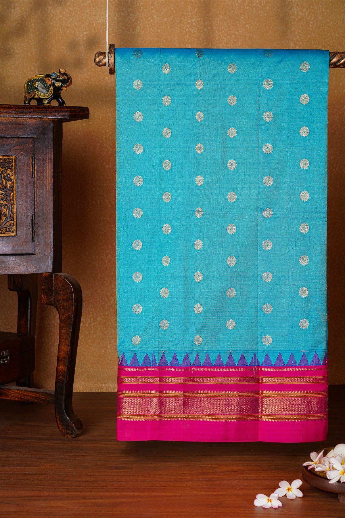 Narayanpet Silk Sky Blue Saree