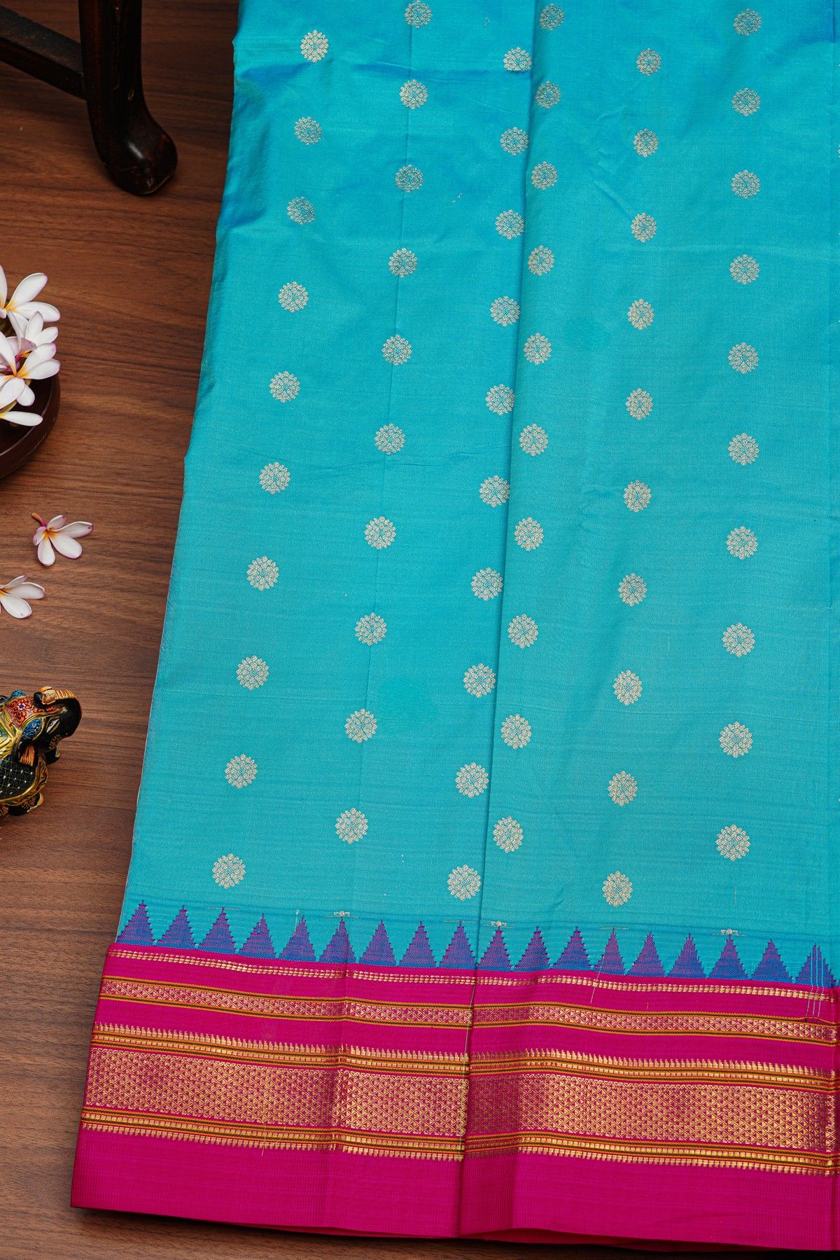 Narayanpet Silk Sky Blue Saree