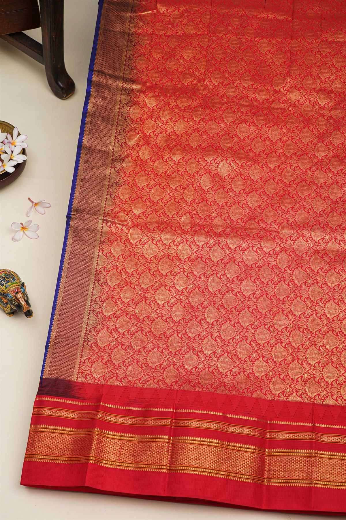 Narayanpet Silk Navy Blue Saree