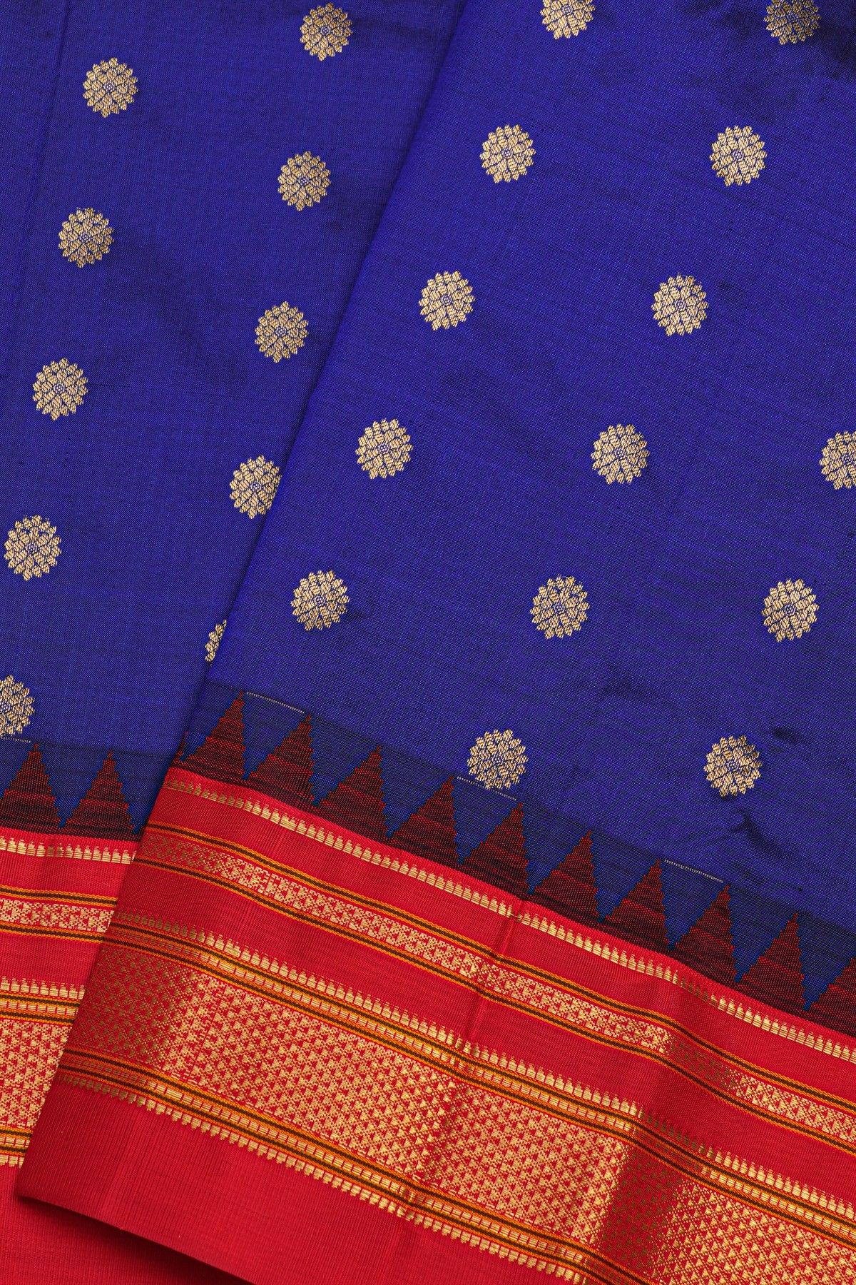 Narayanpet Silk Navy Blue Saree