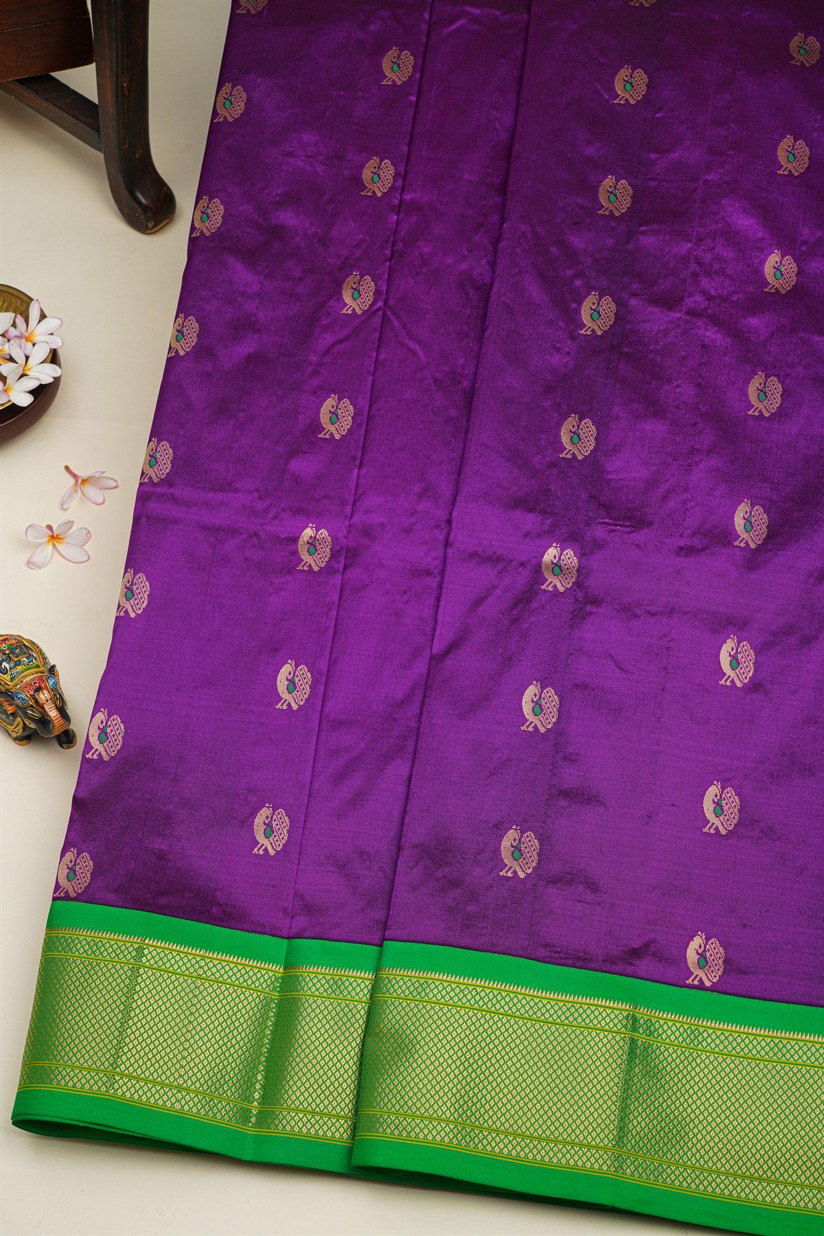 Narayanpet Silk Violet Saree