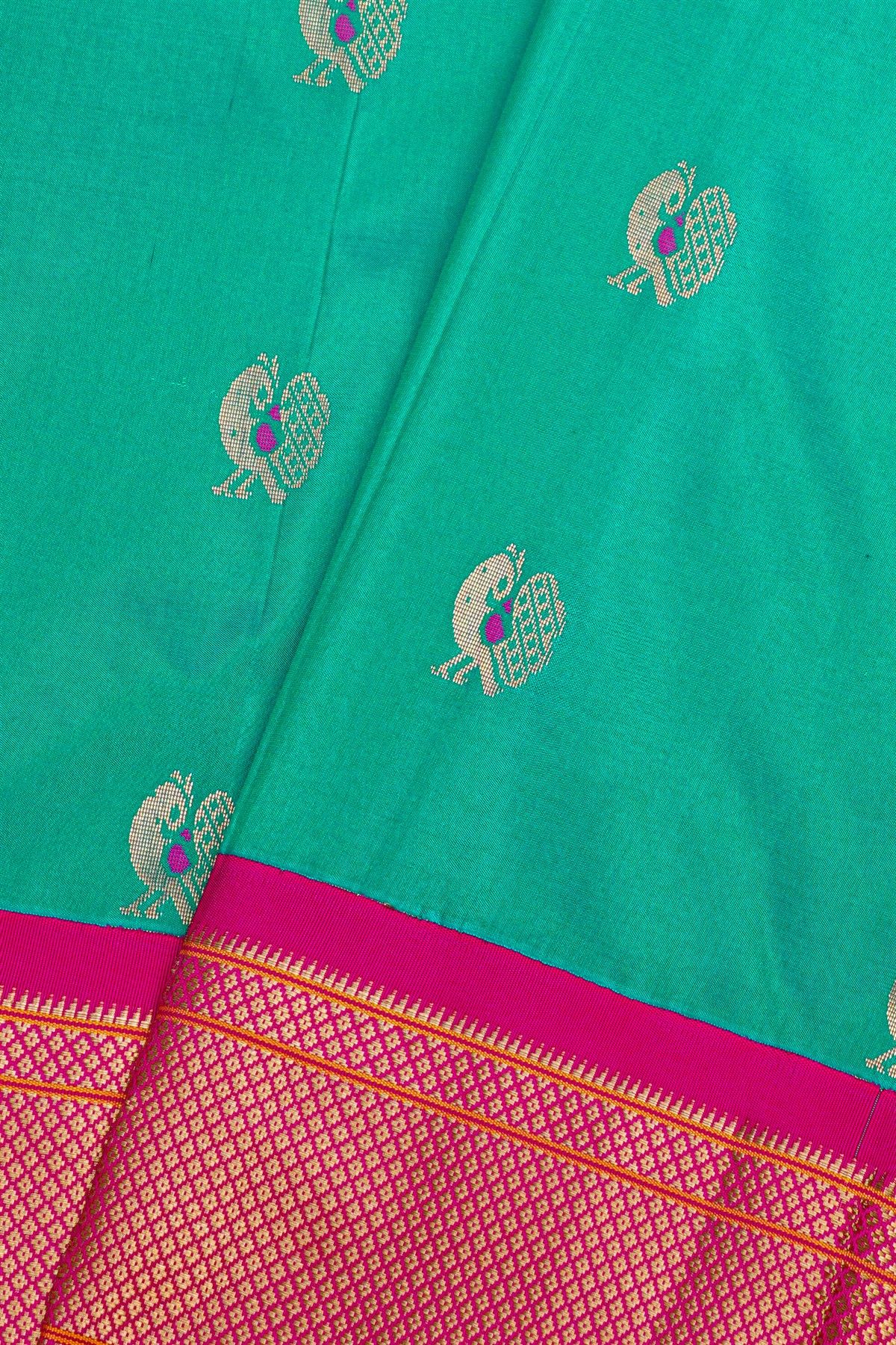 Narayanpet Silk Sea Green Saree