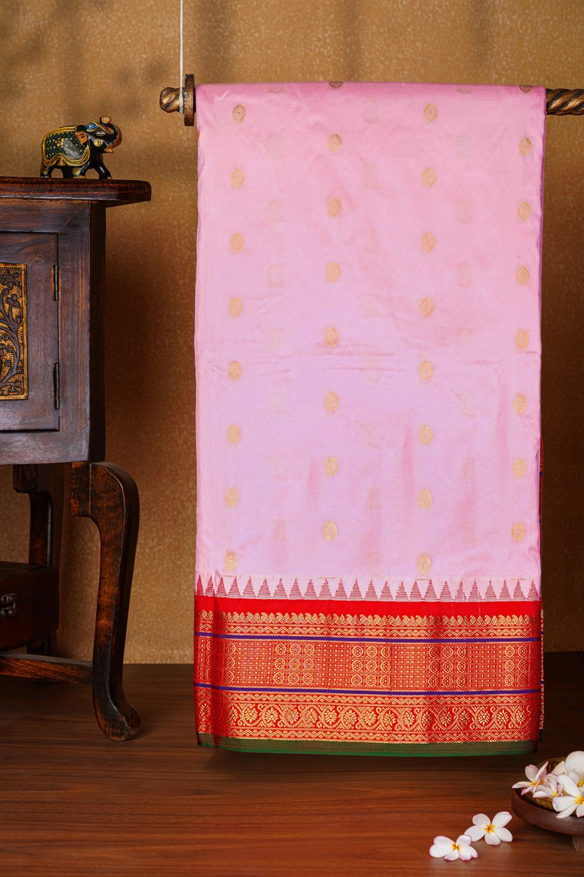 Narayanpet Silk Baby Pink Saree