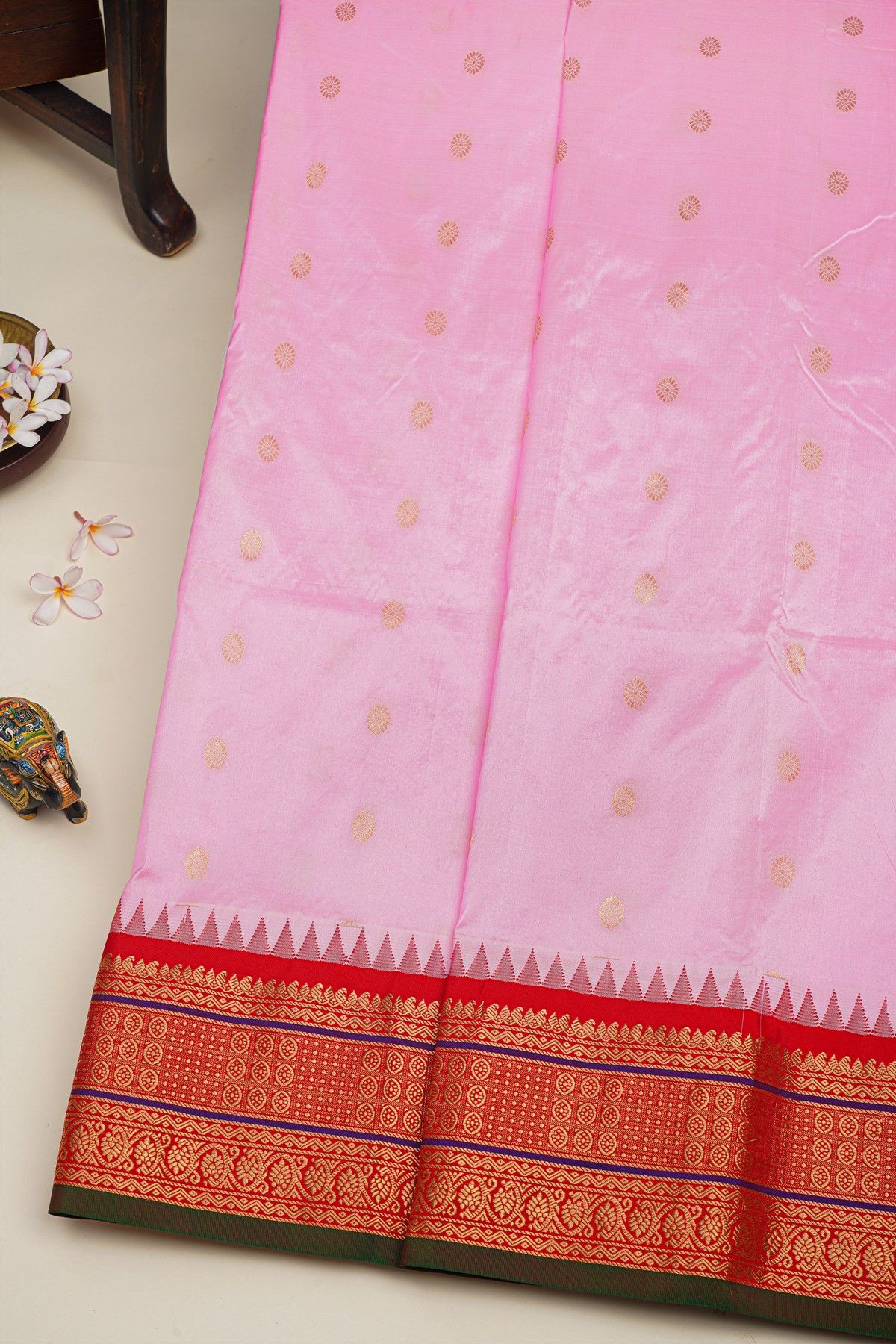 Narayanpet Silk Baby Pink Saree