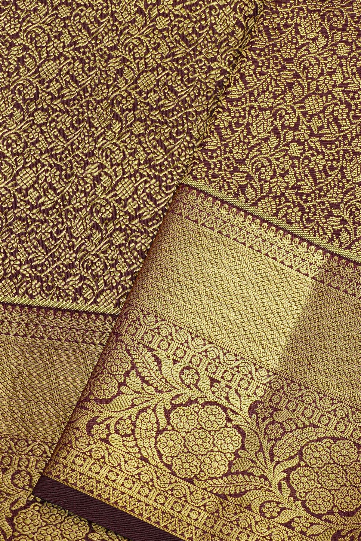 Kancheepuram Silk Brown Saree