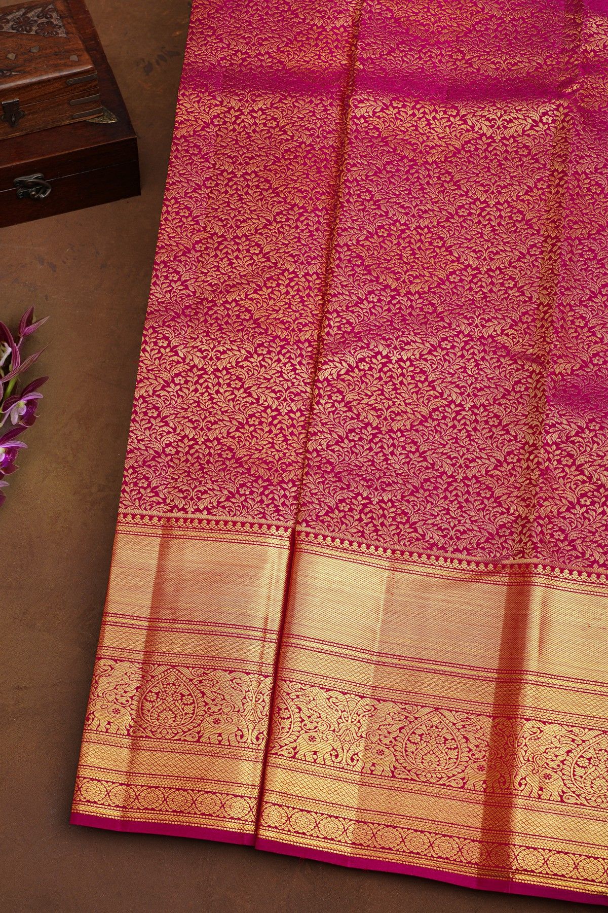 Kancheepuram Silk Magenta Saree