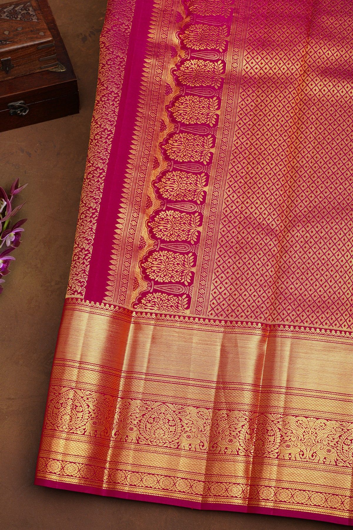 Kancheepuram Silk Magenta Saree