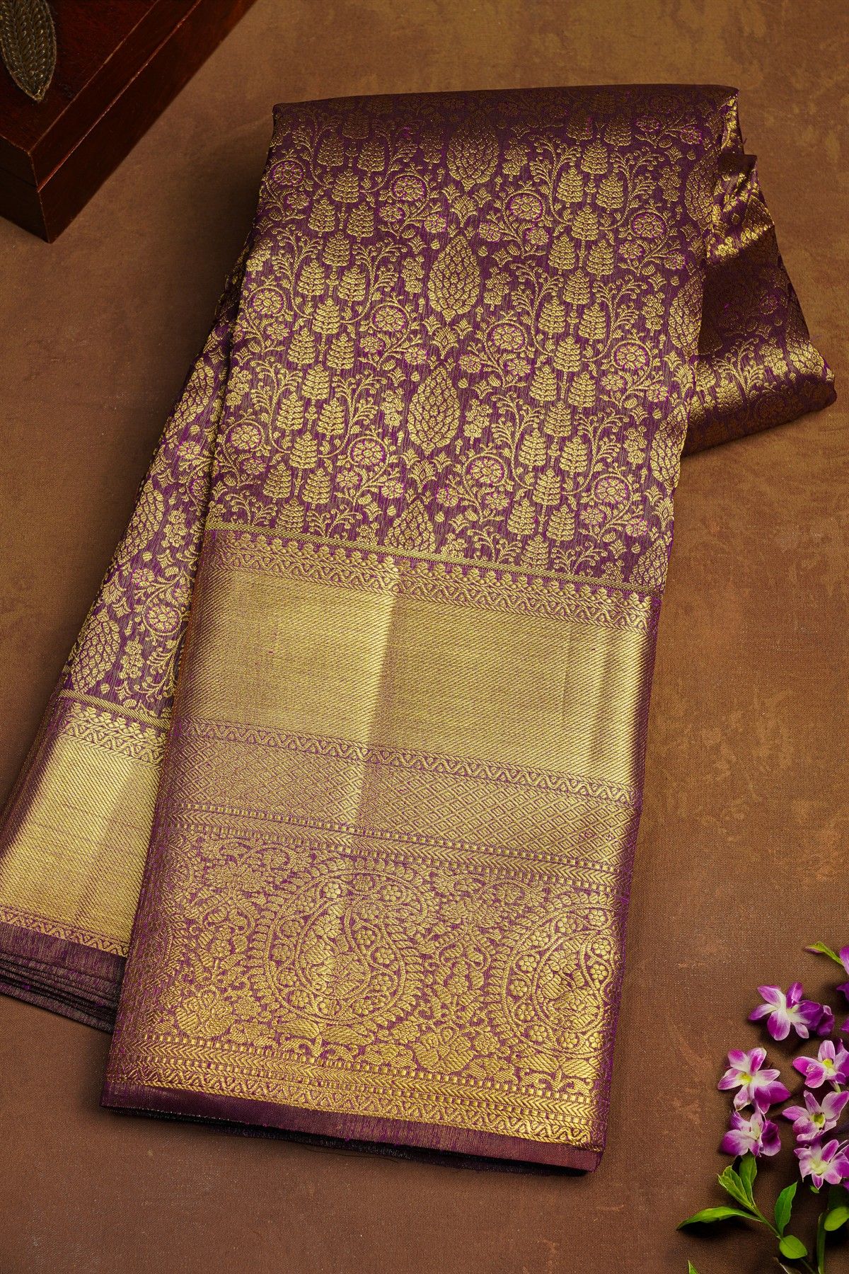 Kancheepuram Silk Purple Saree