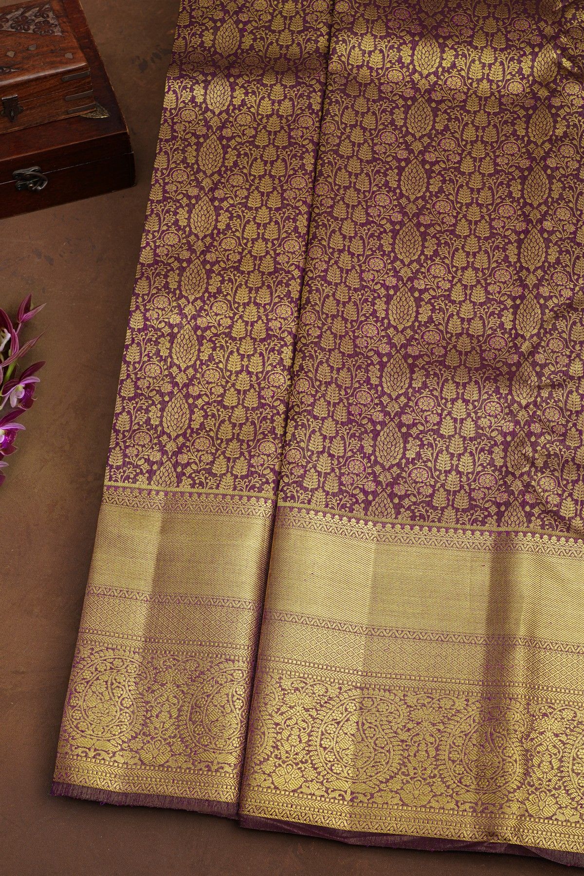 Kancheepuram Silk Purple Saree