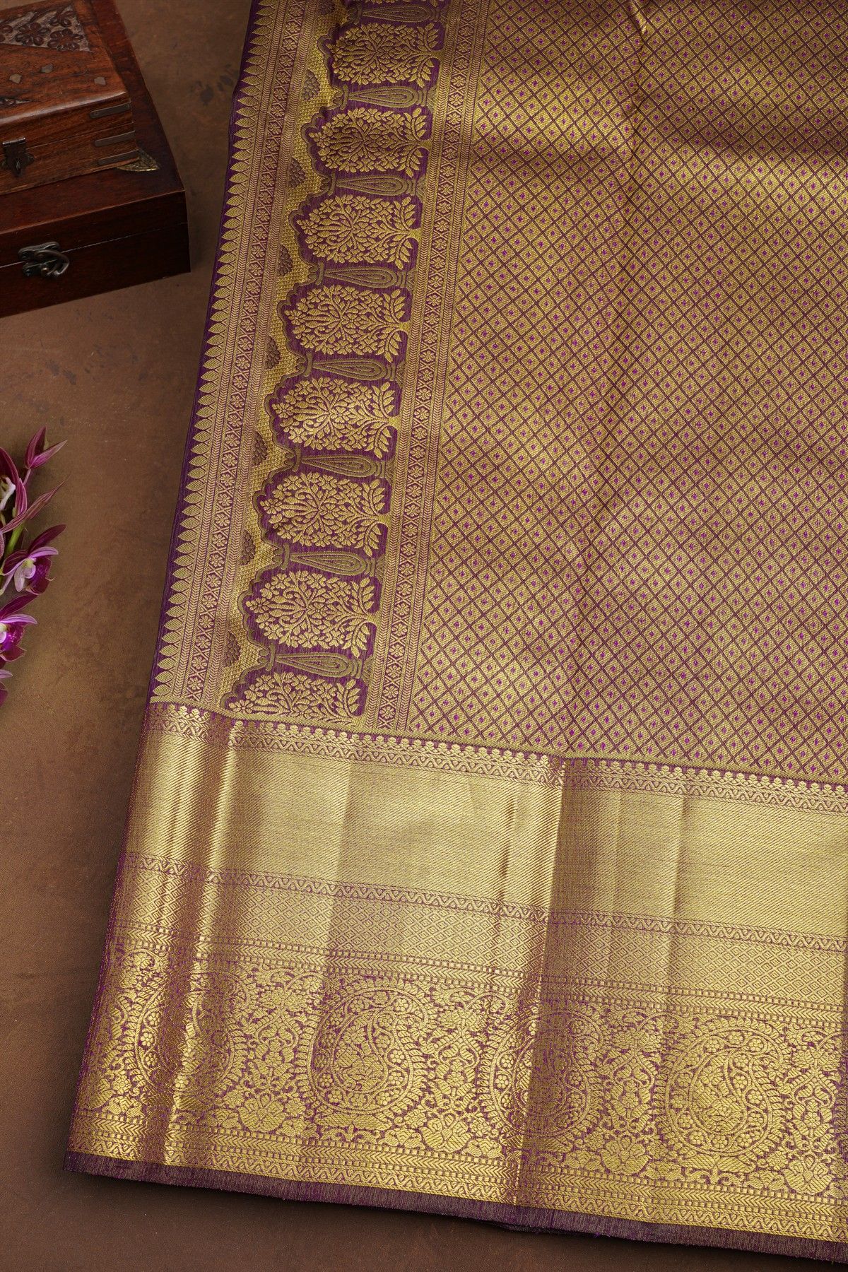 Kancheepuram Silk Purple Saree