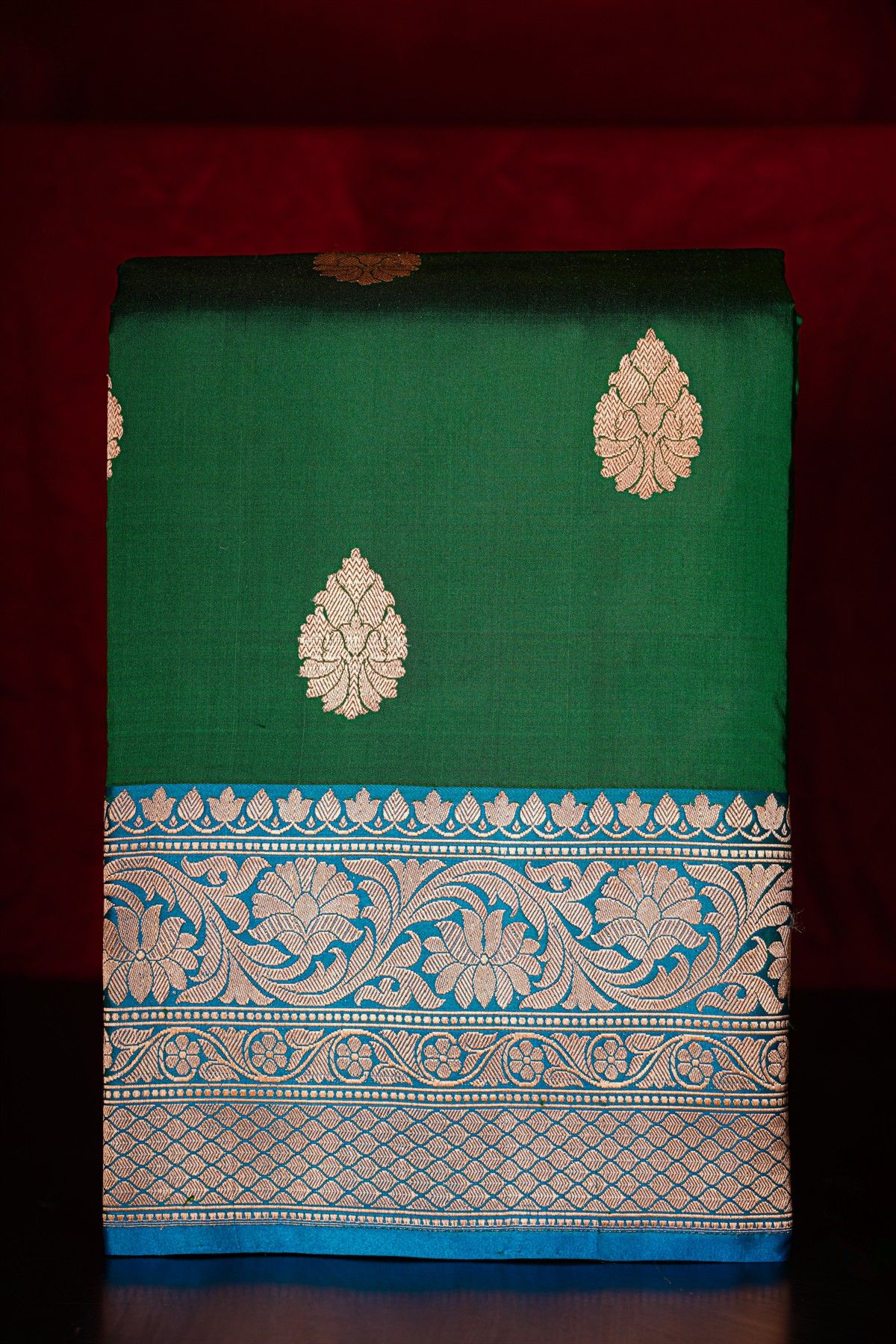 Banarasi Silk Bottle Green Saree