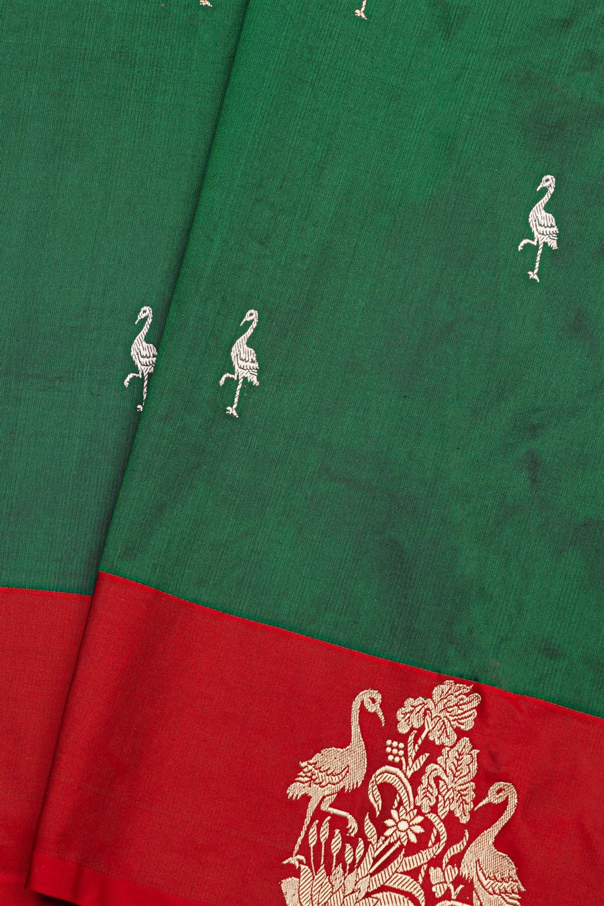 Banarasi Silk Bottle Green Saree