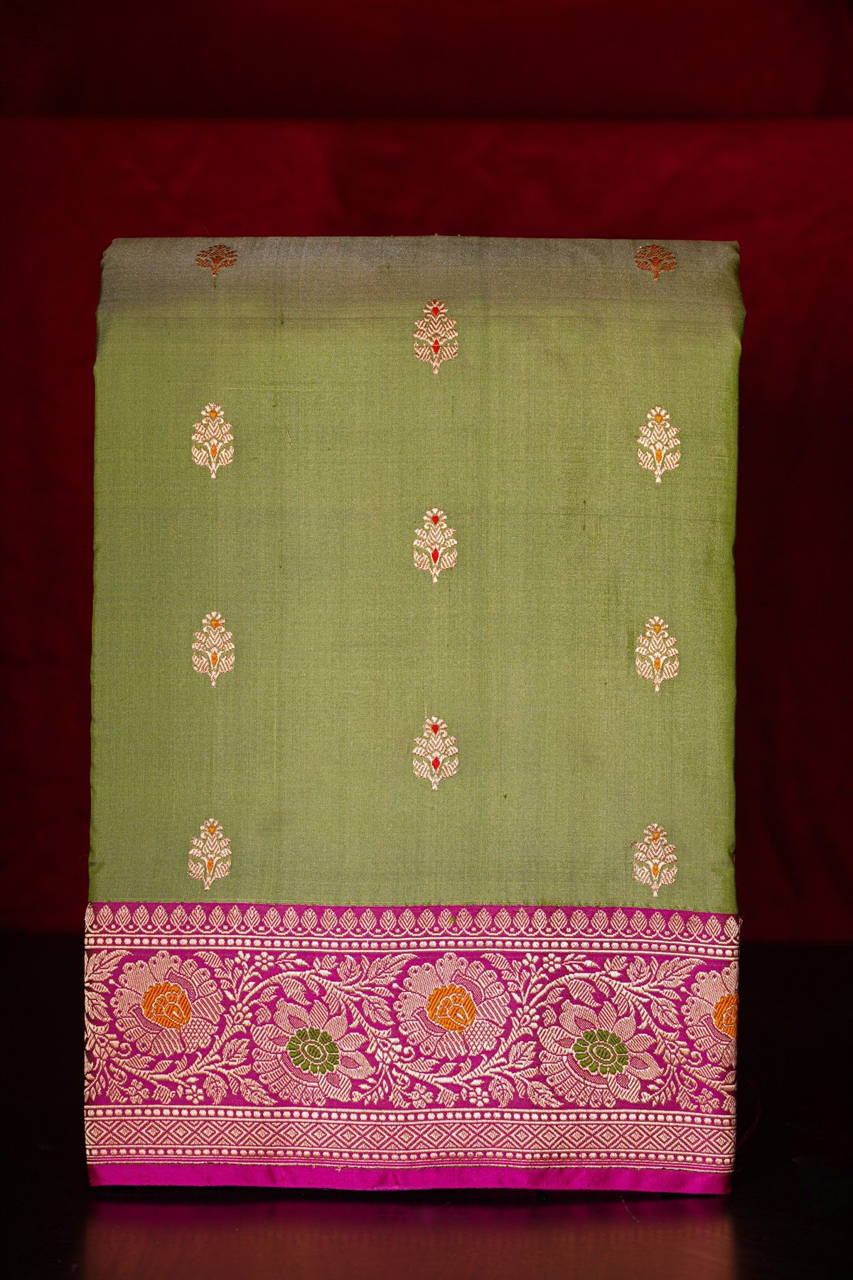 Banarasi Silk Mehendi Green Saree