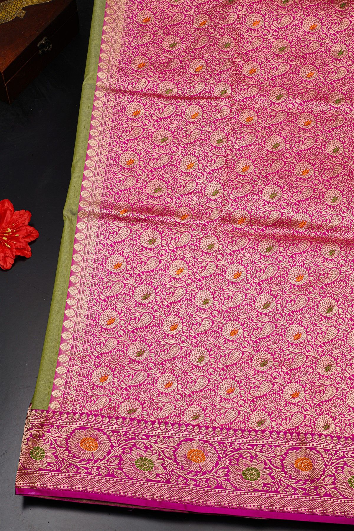 Banarasi Silk Mehendi Green Saree