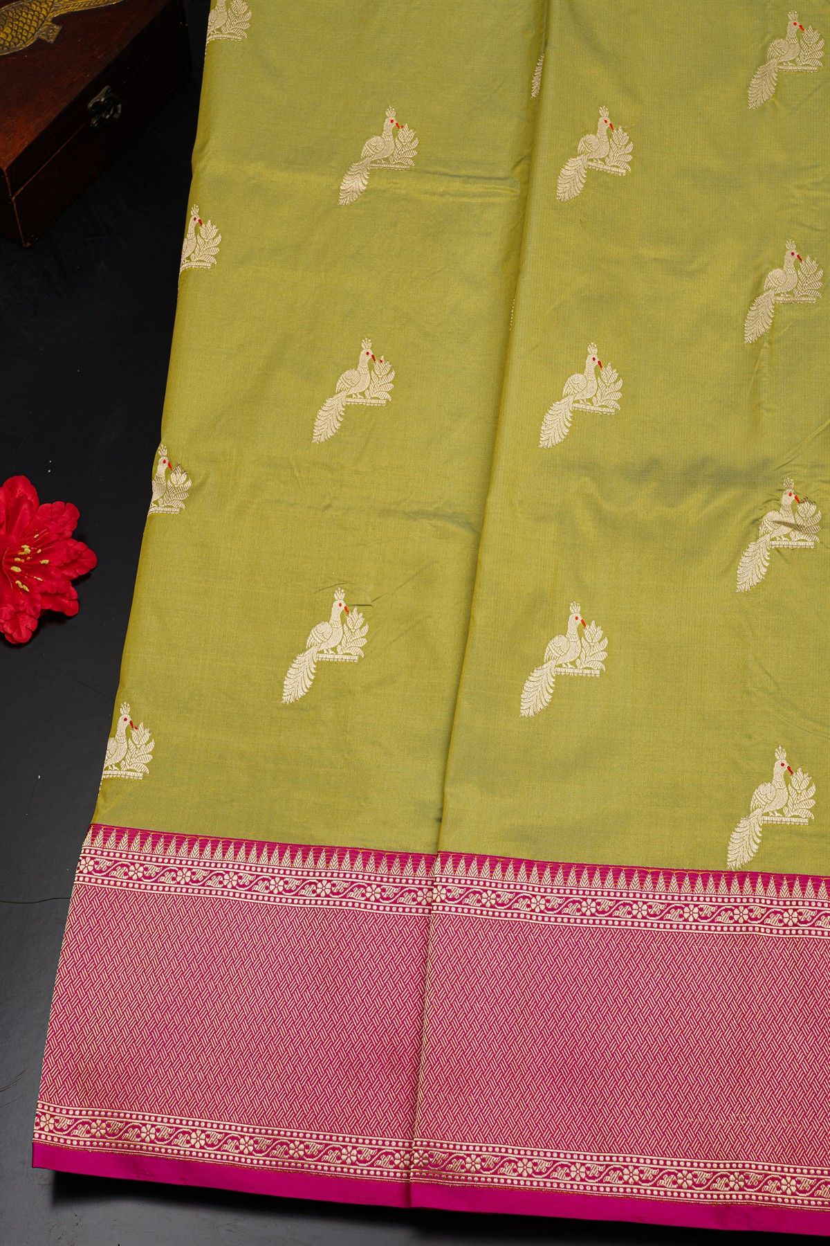 Banarasi Silk Mehendi Green Saree