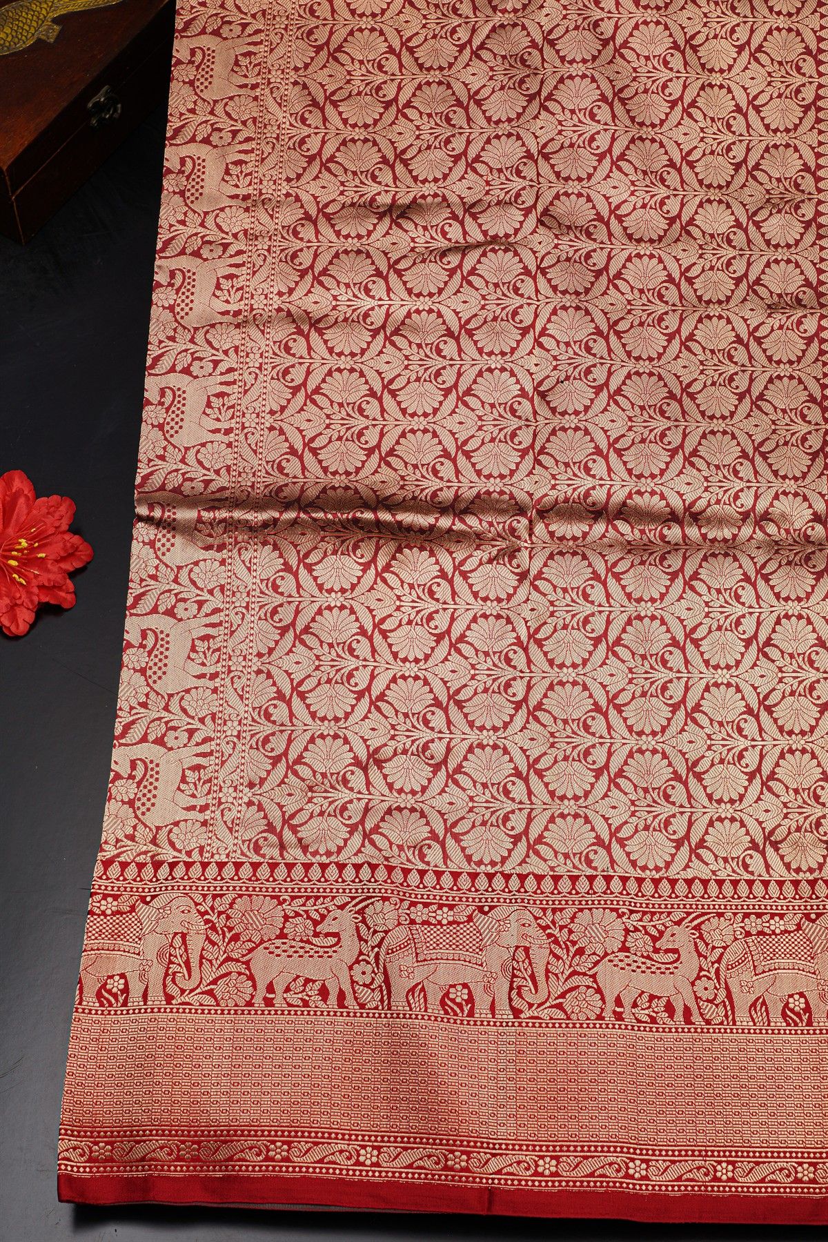 Banarasi Silk Bottle Green Saree