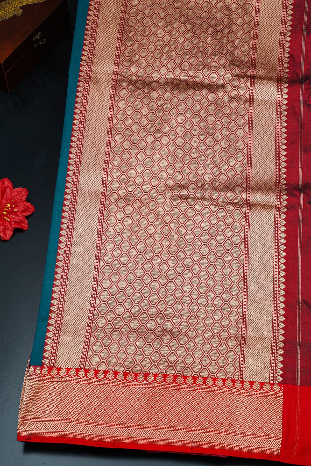 Banarasi Silk Teal Blue Saree