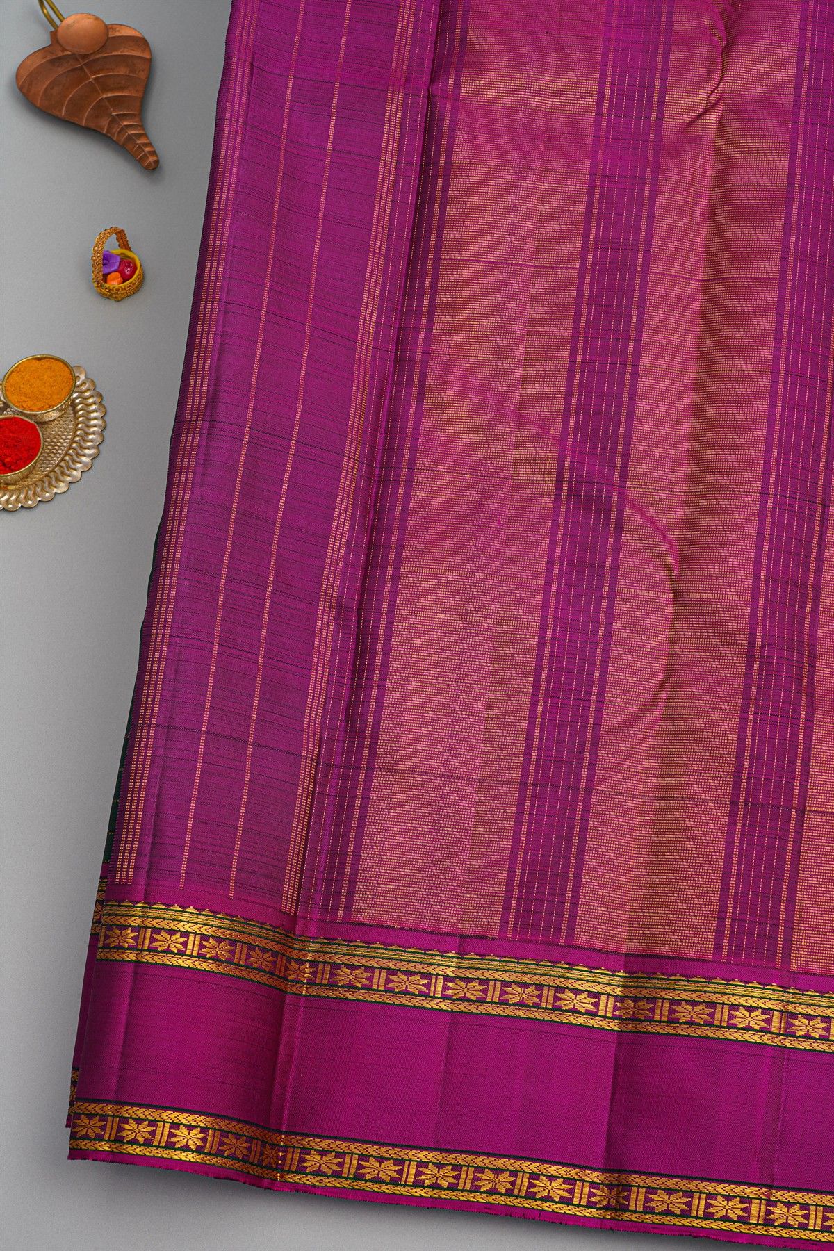 Kancheepuram Silk Bottle Green Saree