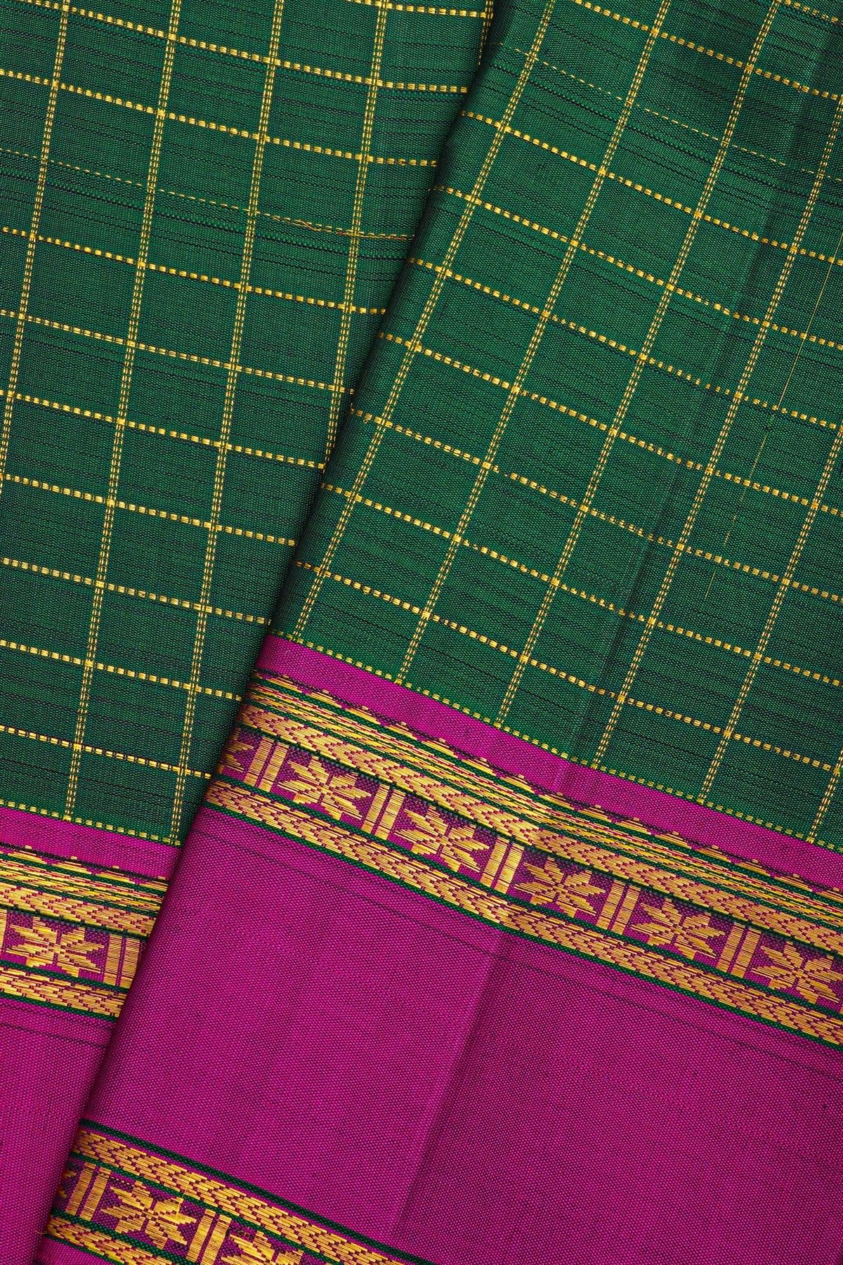 Kancheepuram Silk Bottle Green Saree