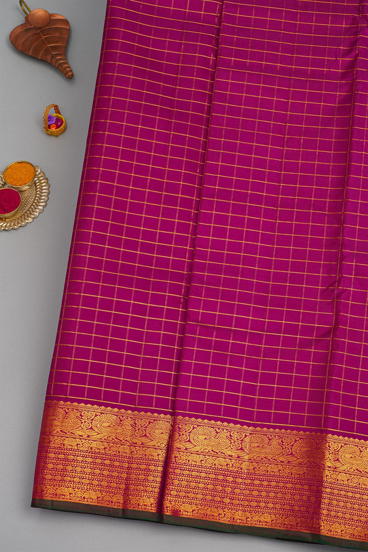Kancheepuram Silk Magenta Saree