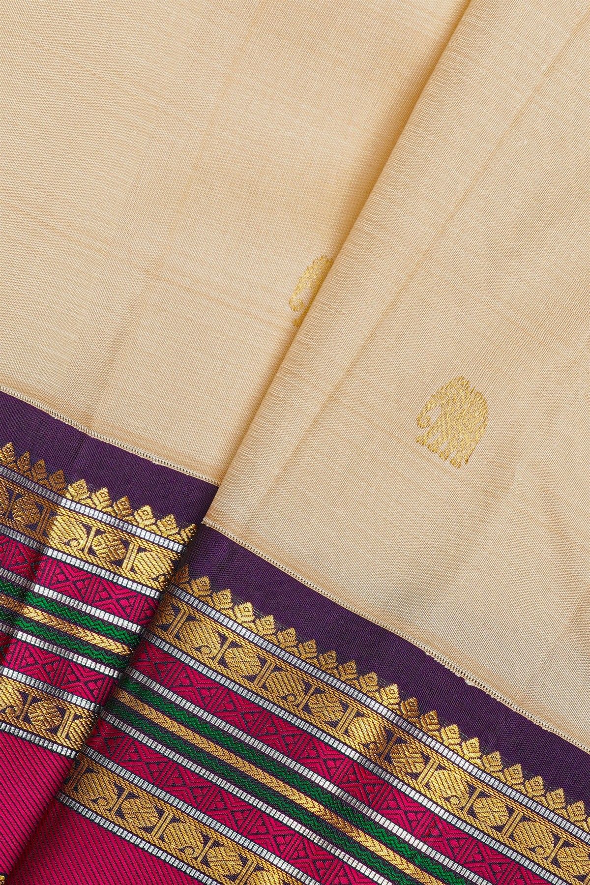 Kancheepuram Silk Cream Saree