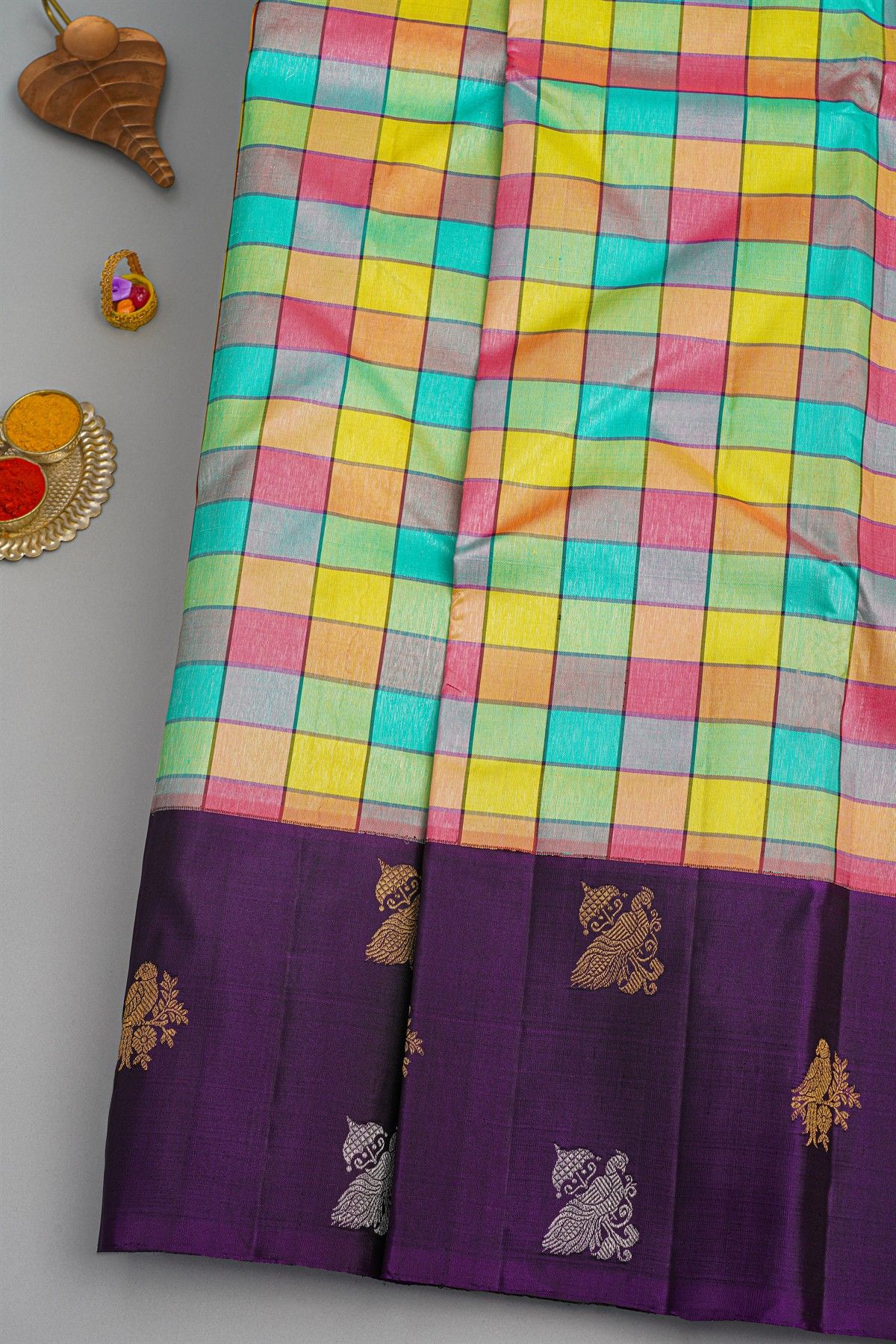 Kancheepuram Silk Multi Colour Saree