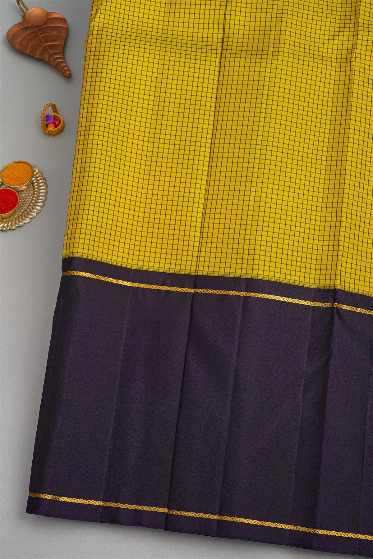 Kancheepuram Silk Yellow Saree