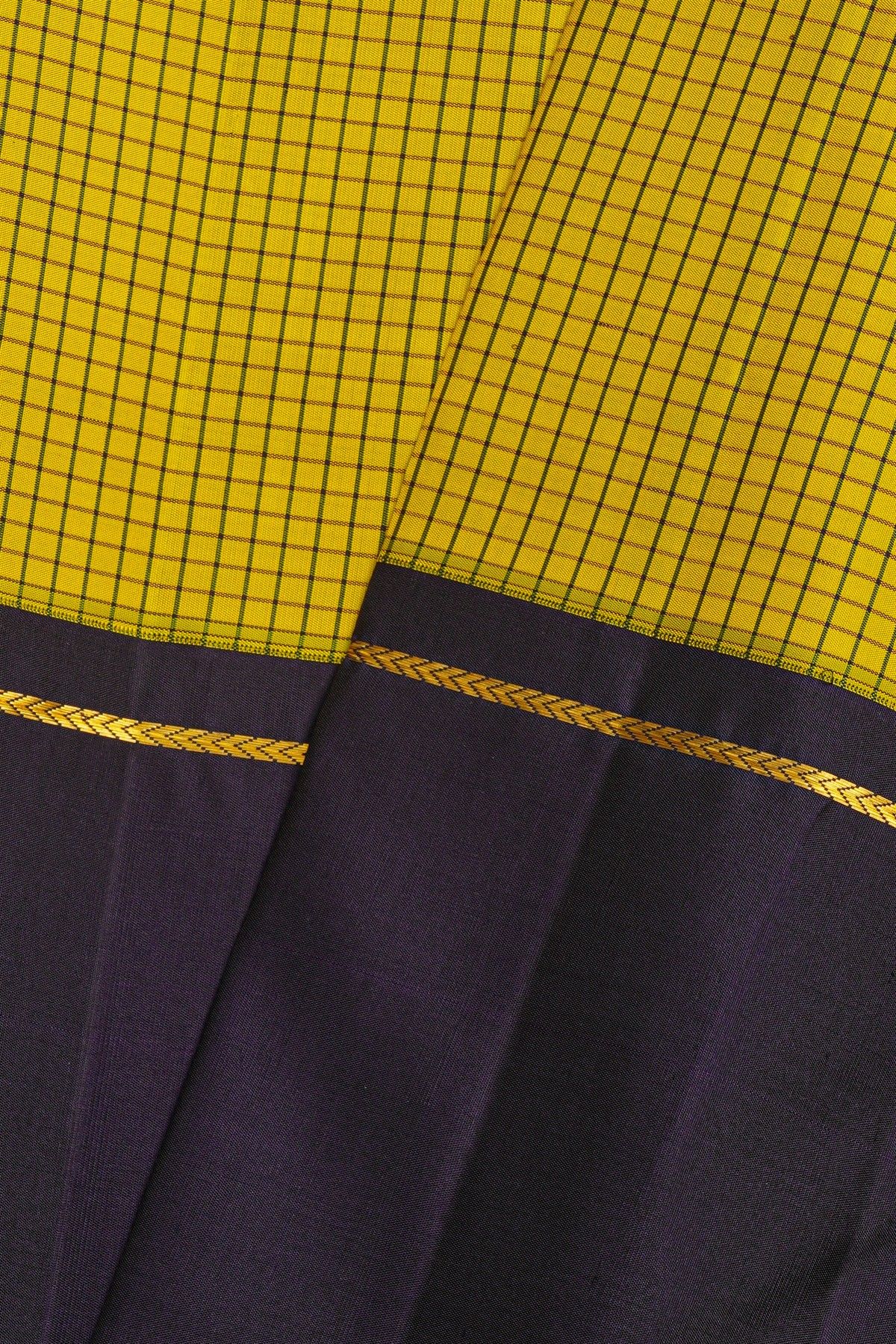 Kancheepuram Silk Yellow Saree