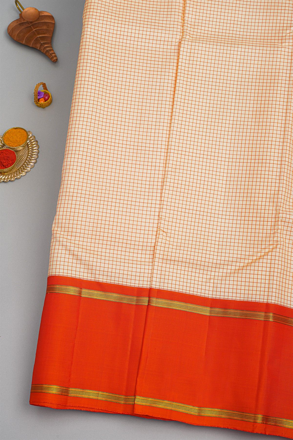 Kancheepuram Silk Cream Saree