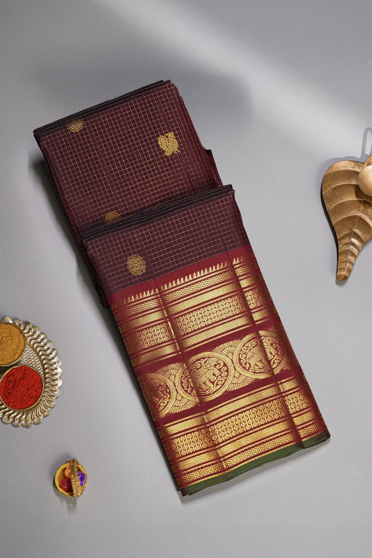 Kancheepuram Silk Wine Saree