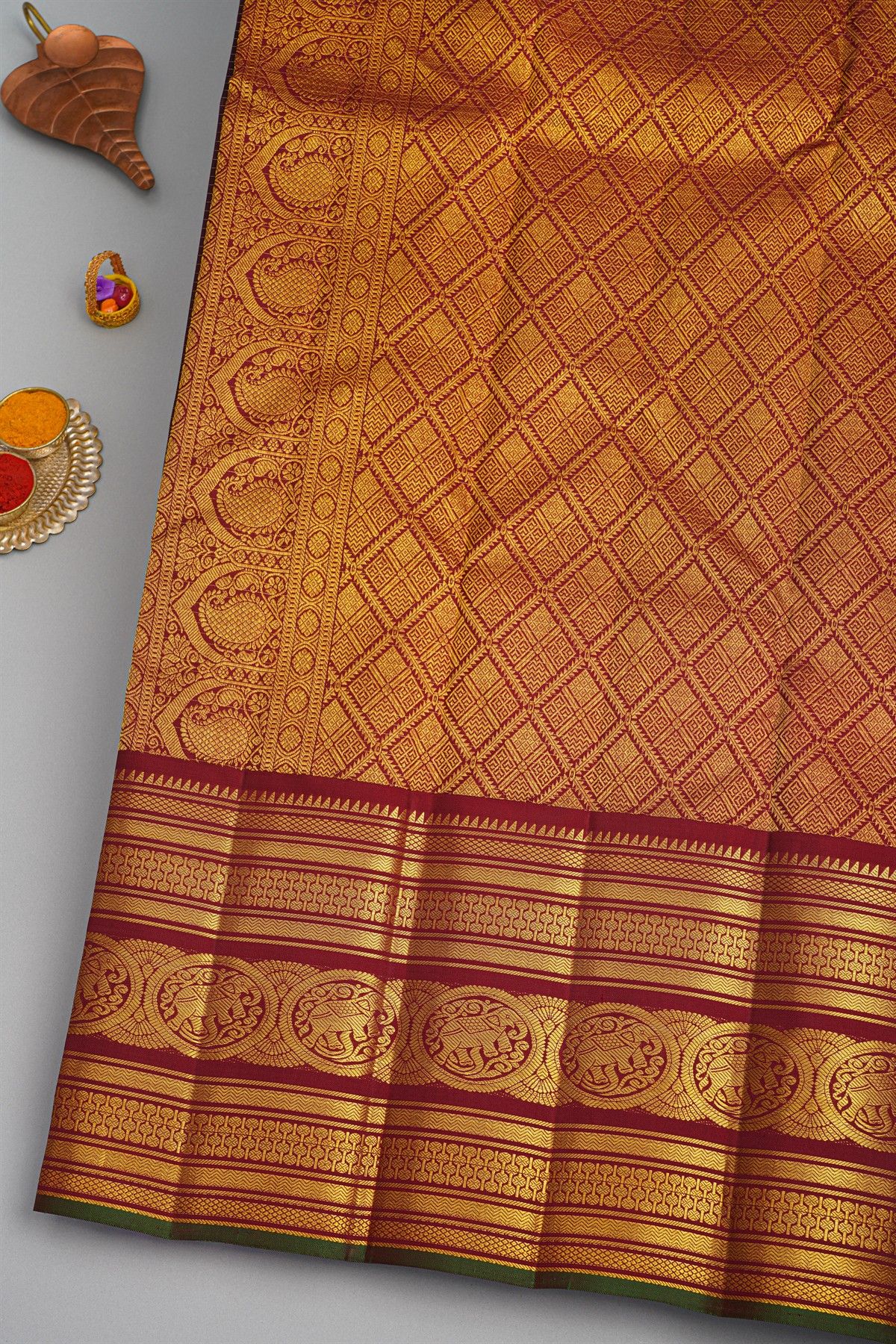 Kancheepuram Silk Wine Saree