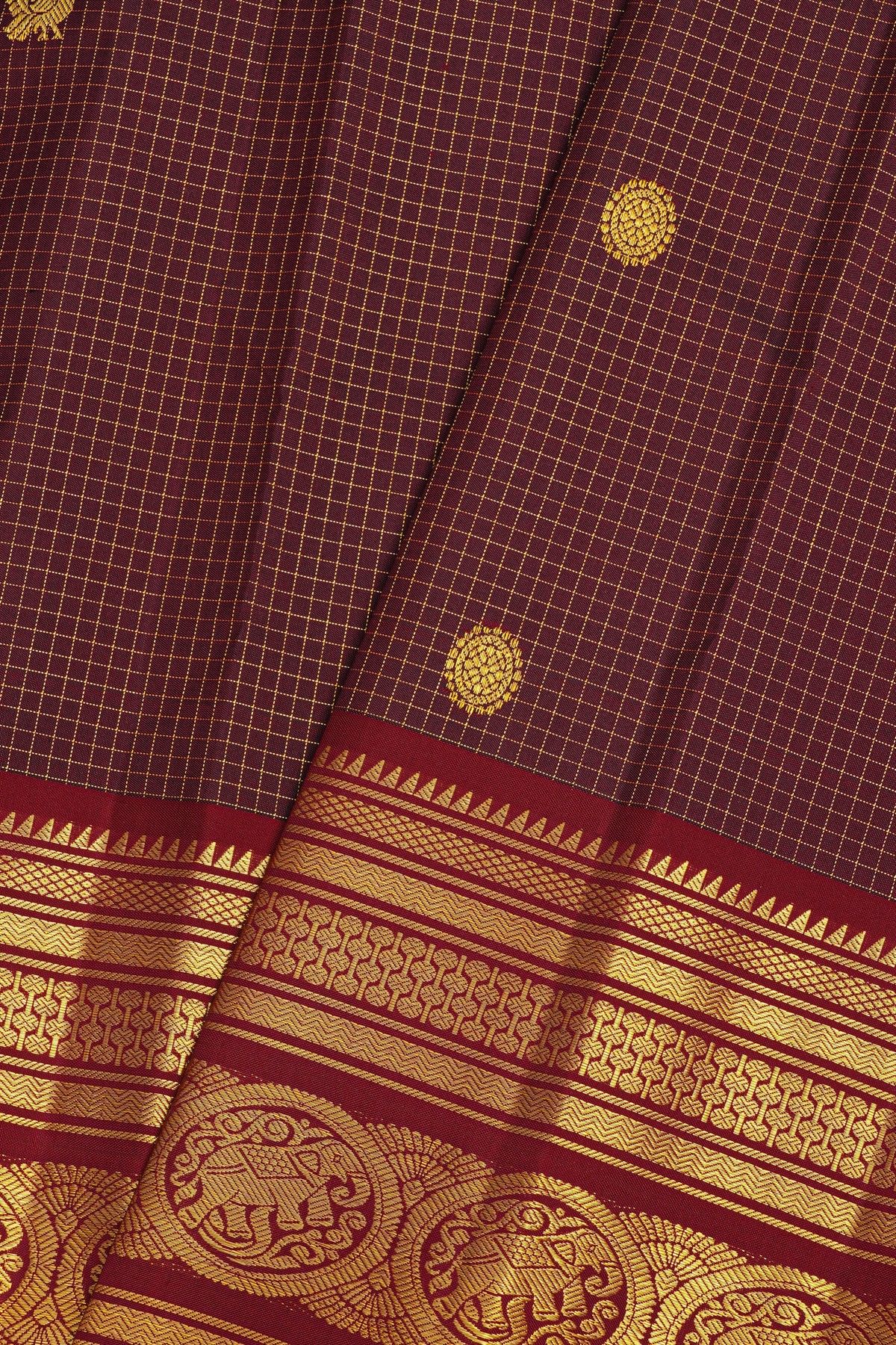 Kancheepuram Silk Wine Saree