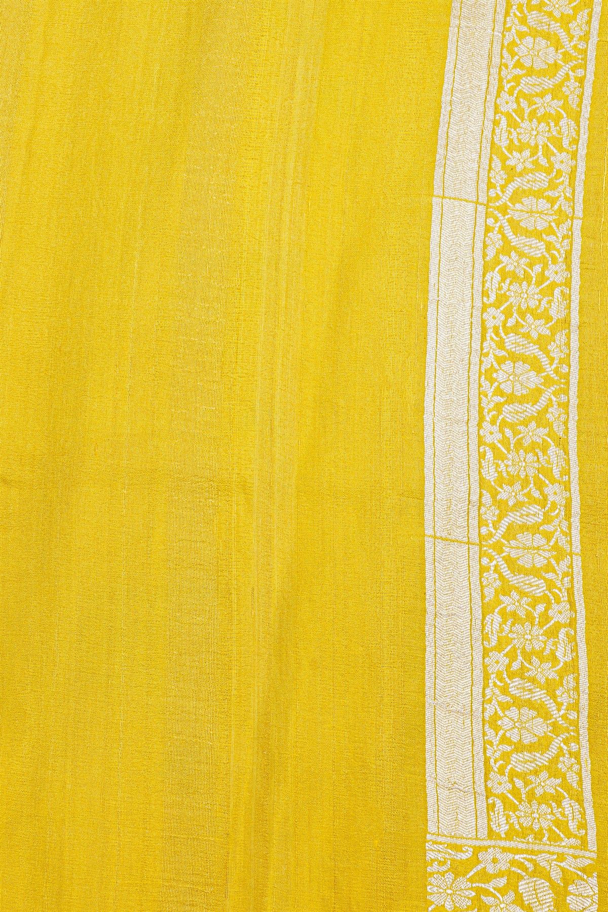 Designer Tussar Georgette Yellow Saree
