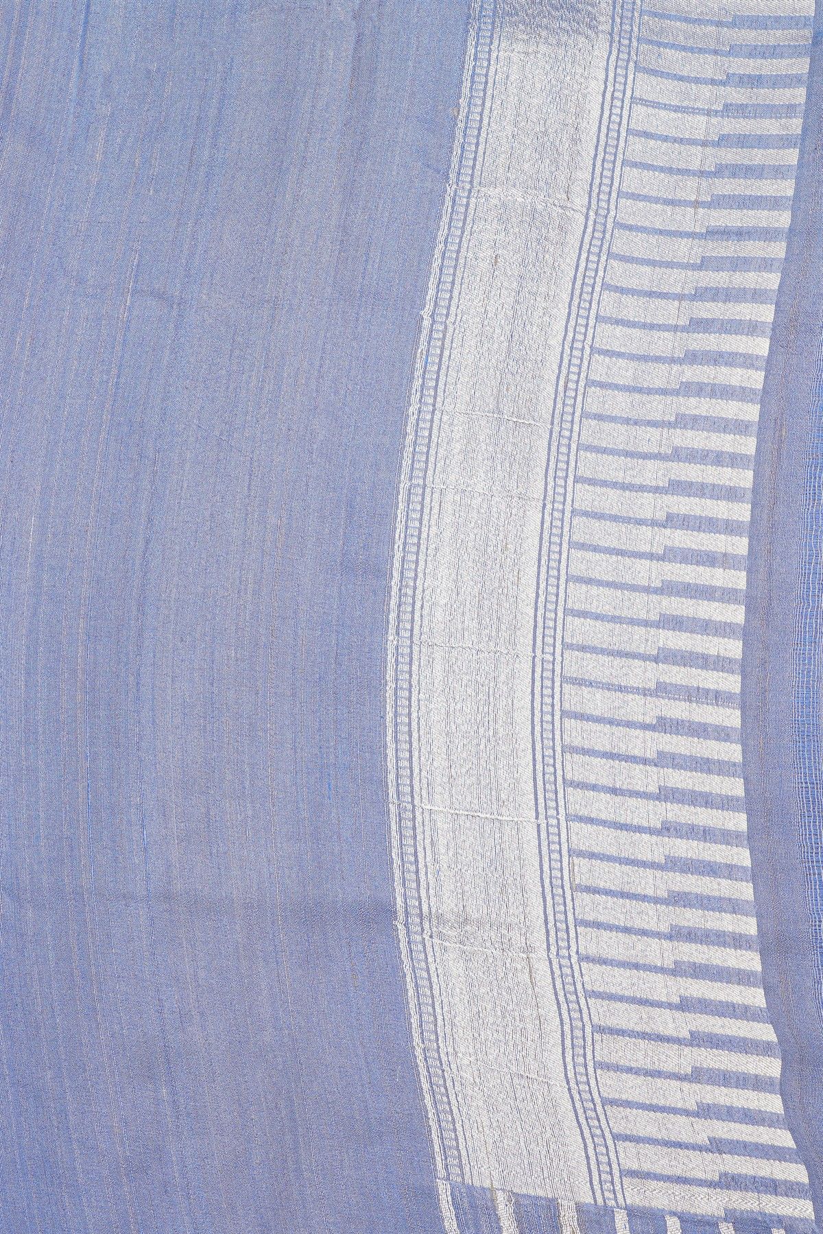 Fancy Tussar Georgette Powder Blue Saree