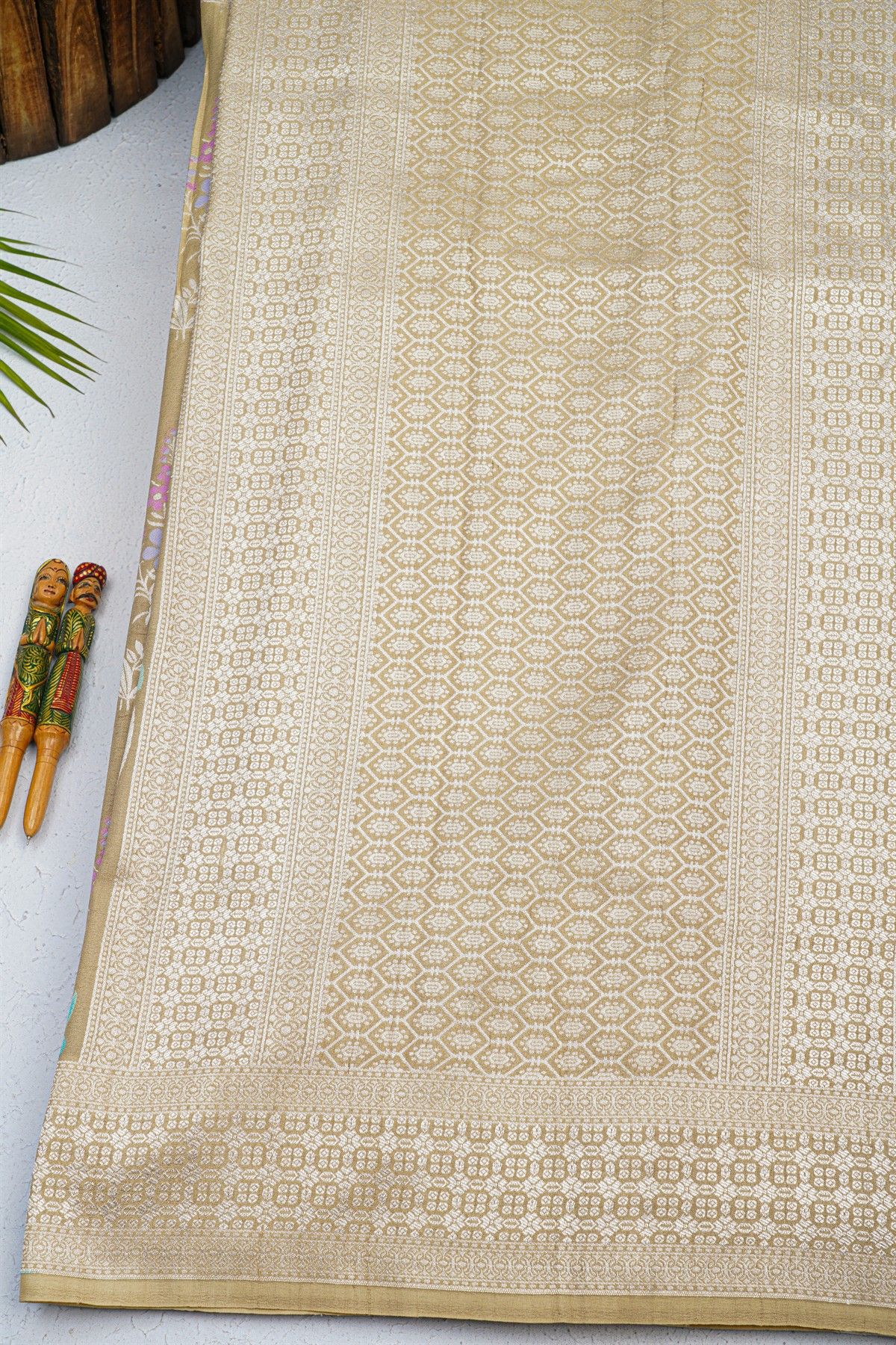 Fancy Tussar Georgette Beige Saree