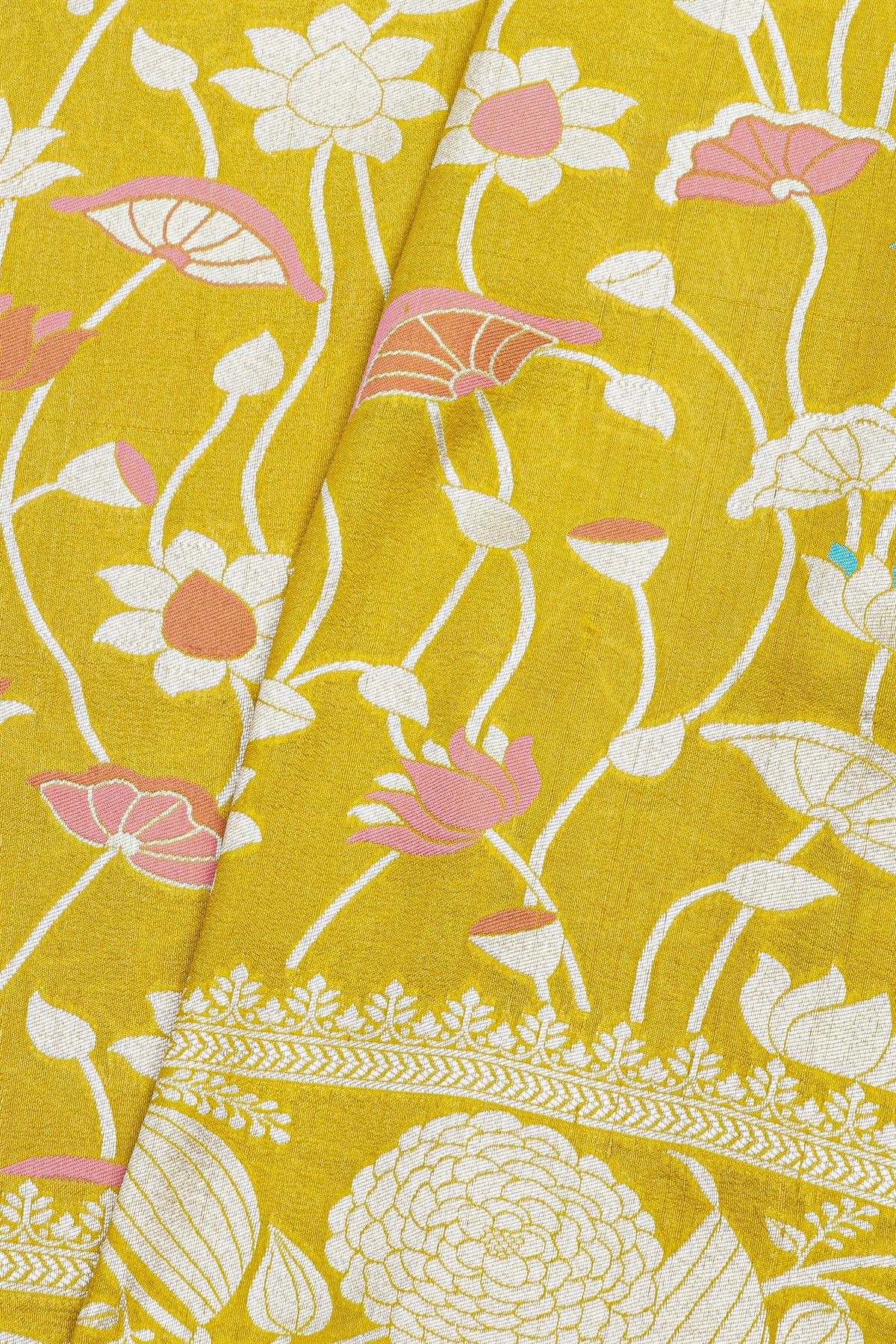 Fancy Tussar Georgette Yellow Saree