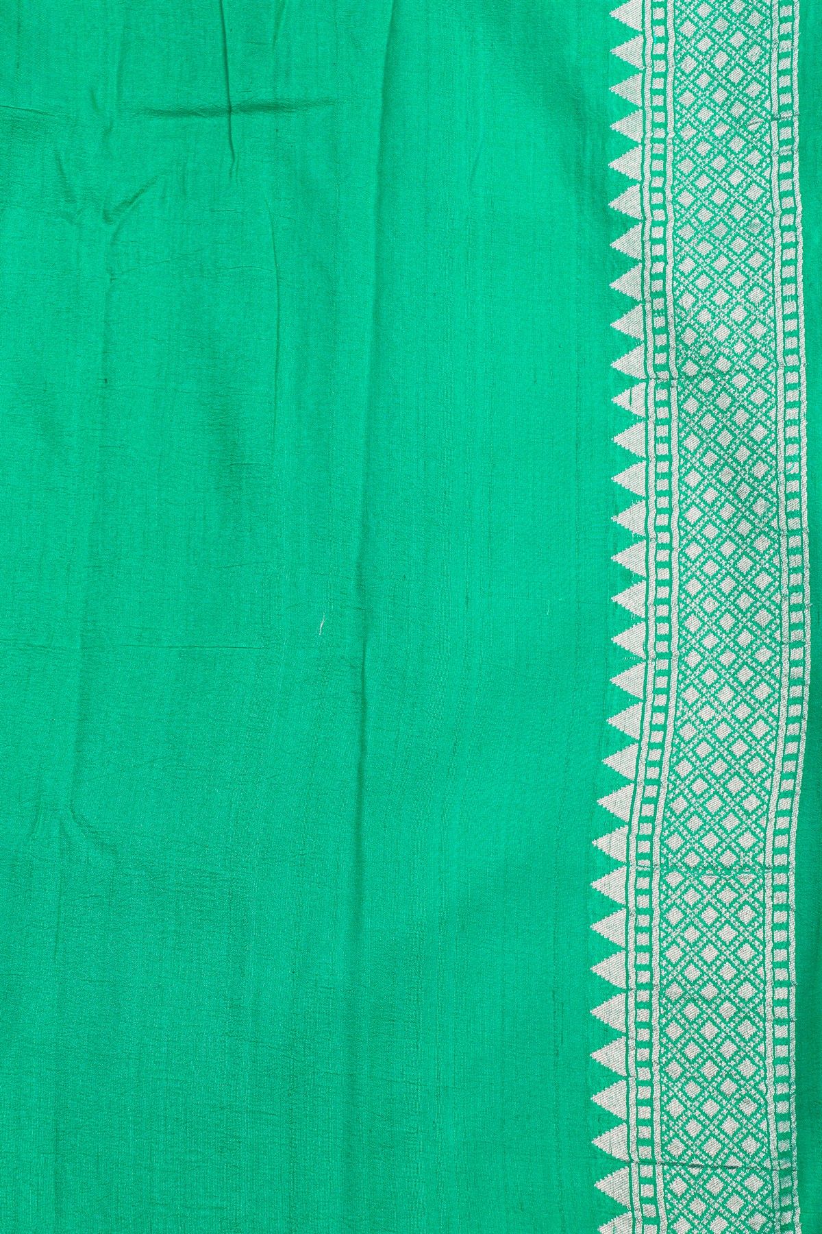 Fancy Tussar Georgette Parrot Green Saree