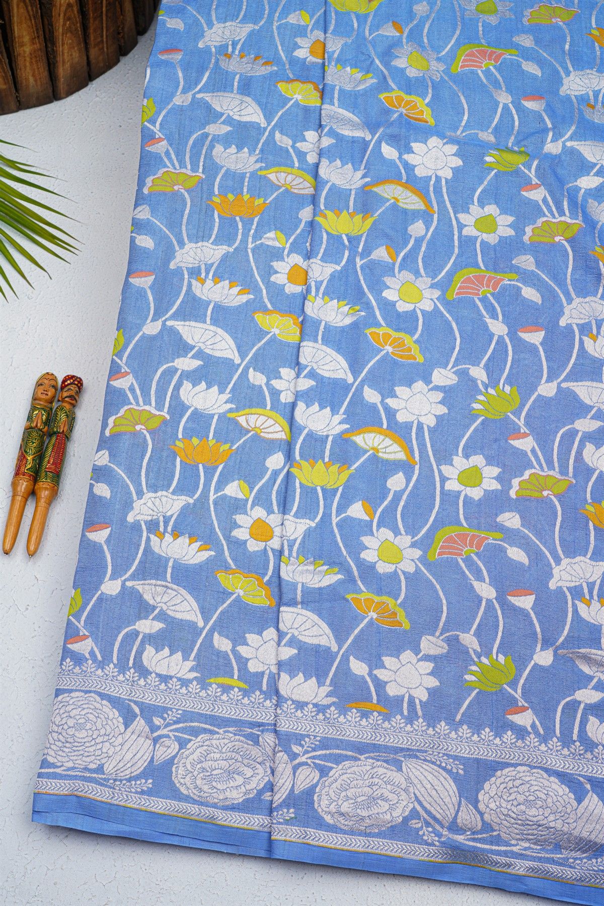 Fancy Tussar Georgette Blue Saree