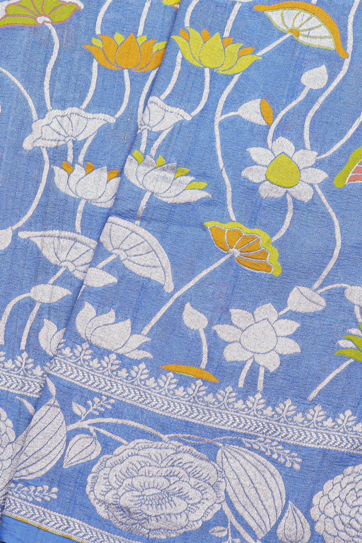 Fancy Tussar Georgette Blue Saree