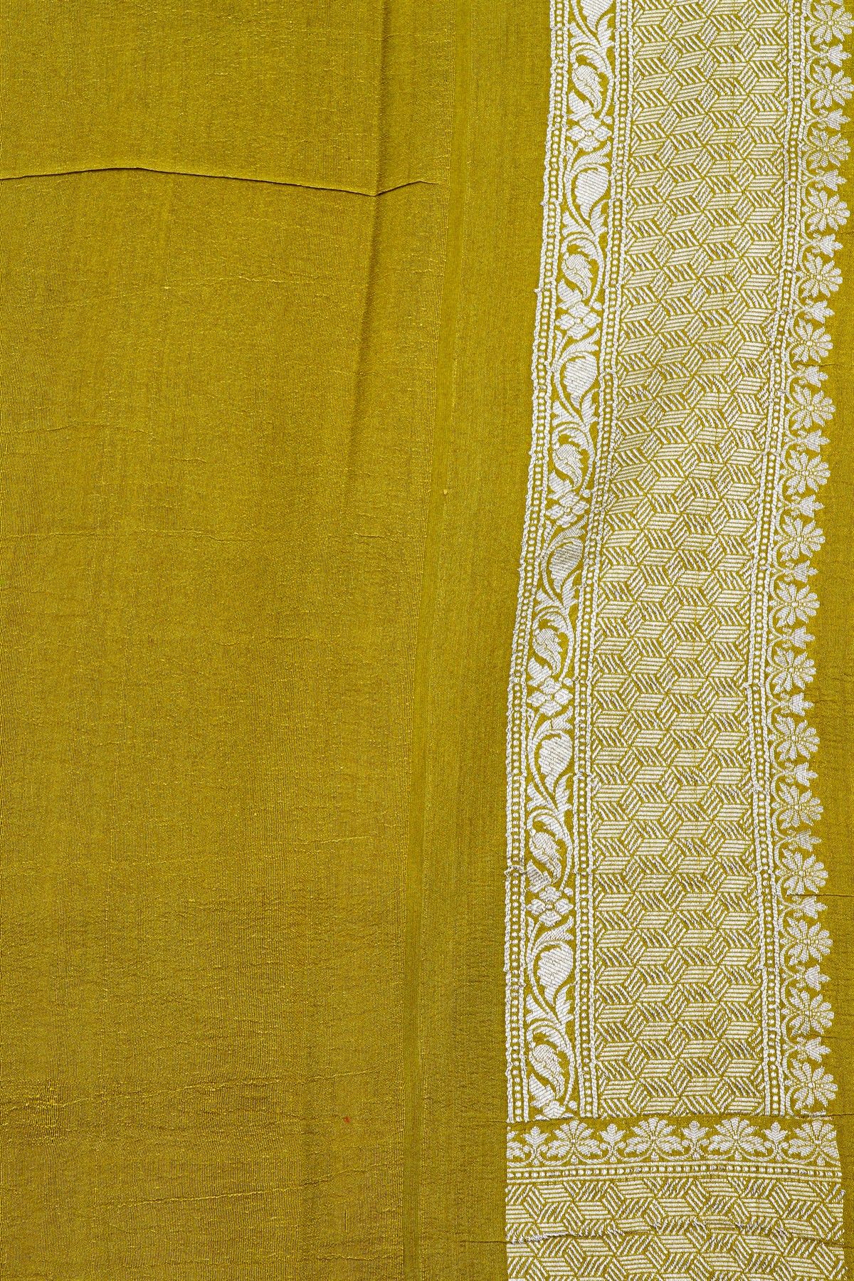 Fancy Tussar Georgette Mehendi Green Saree