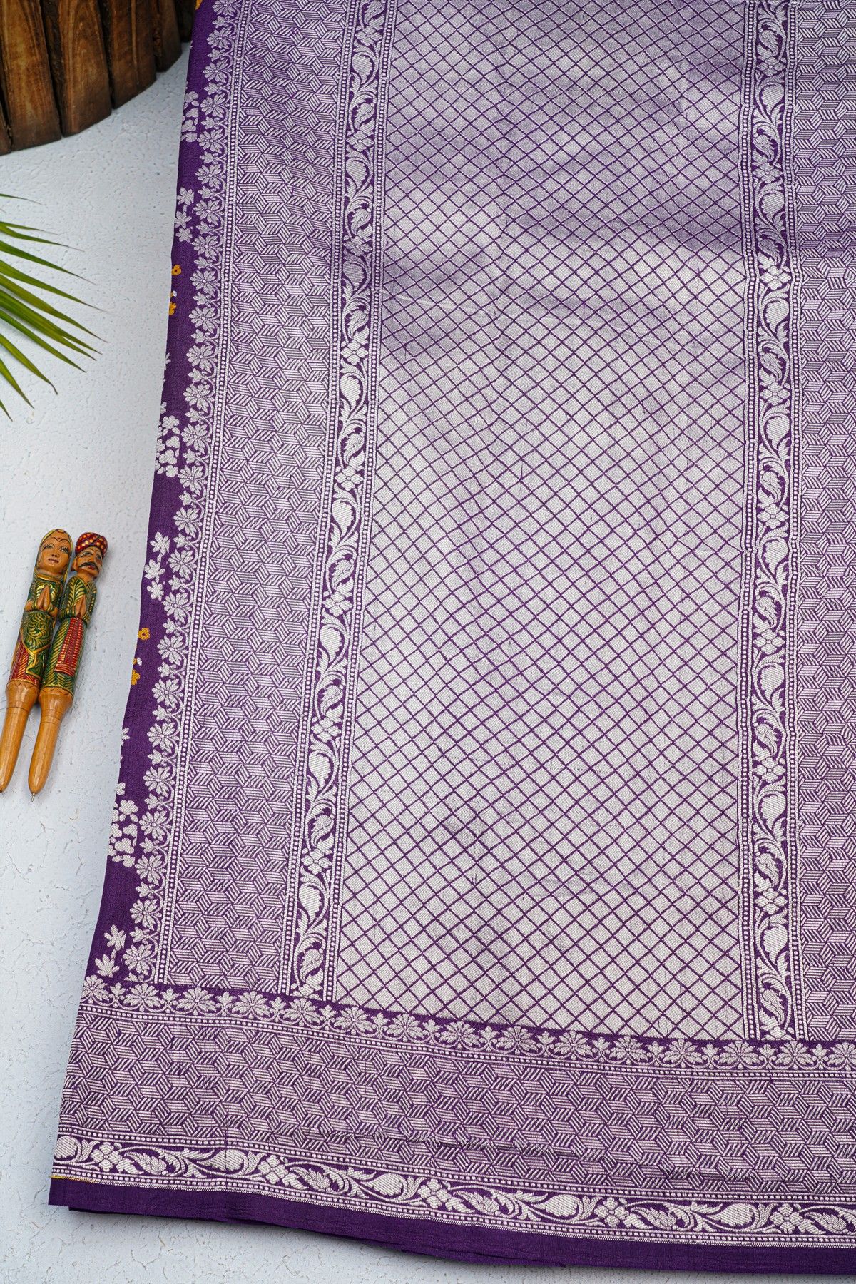 Fancy Tussar Georgette Dark Purple Saree