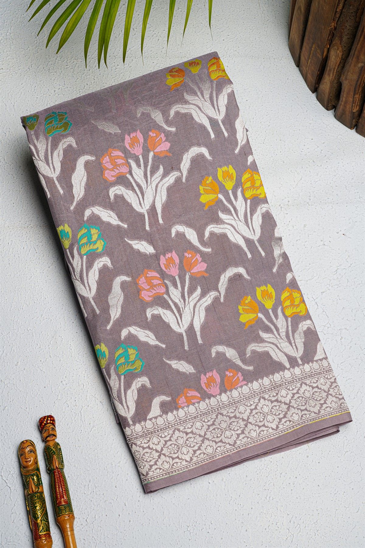 Fancy Tussar Georgette Mauve Saree