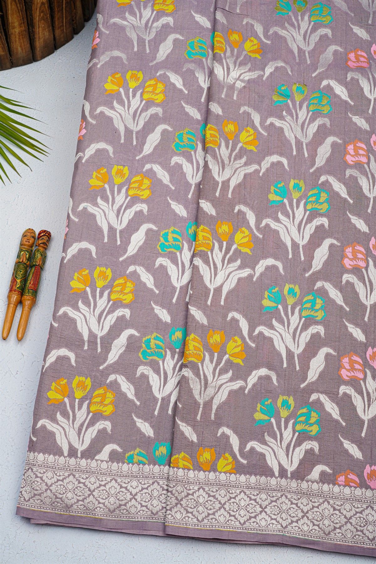 Fancy Tussar Georgette Mauve Saree