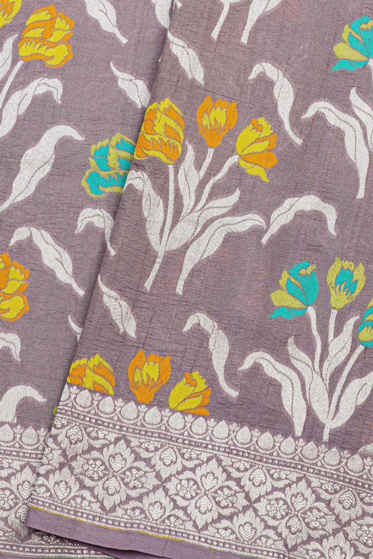 Fancy Tussar Georgette Mauve Saree