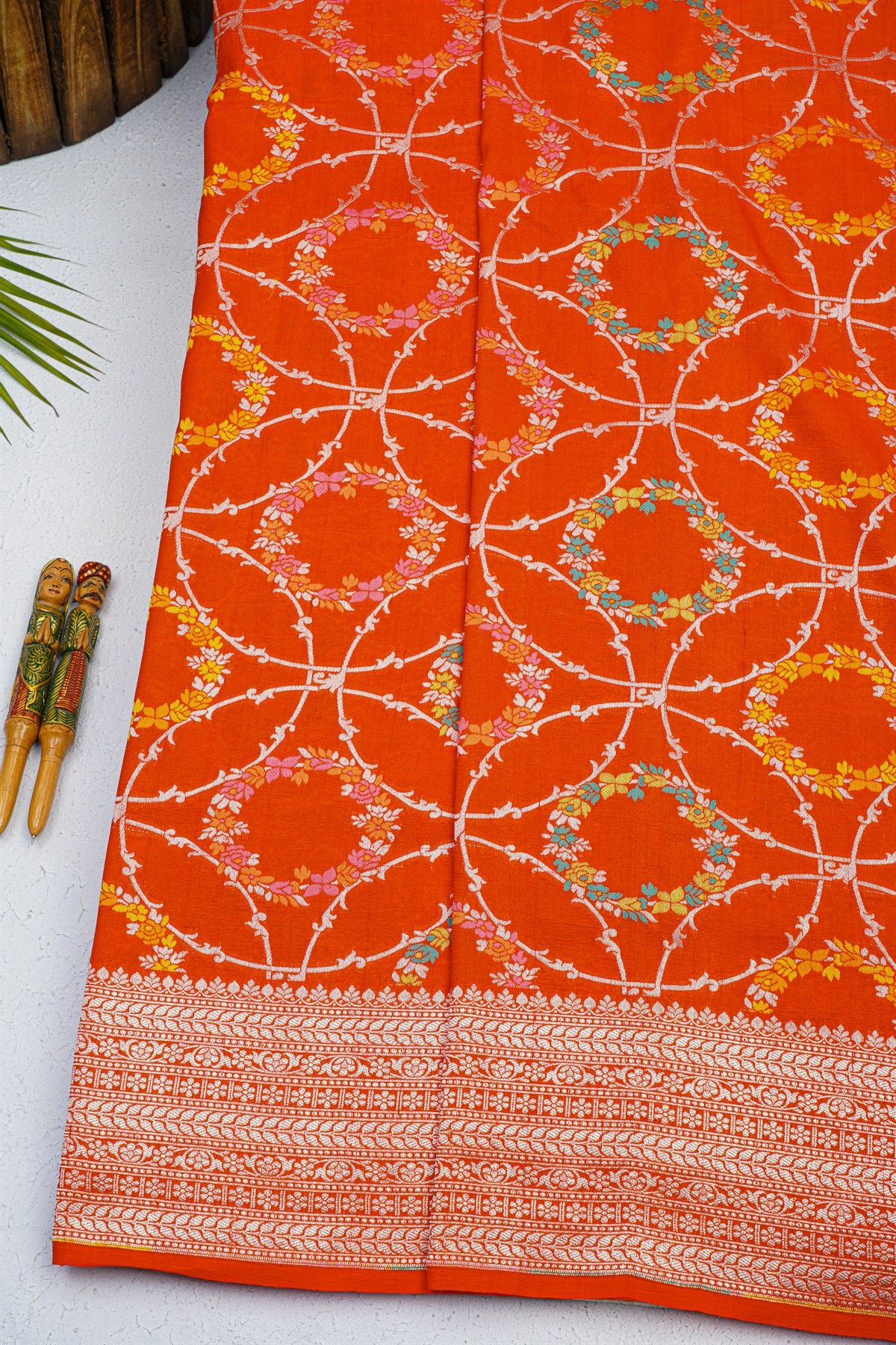 Fancy Tussar Georgette Red Saree